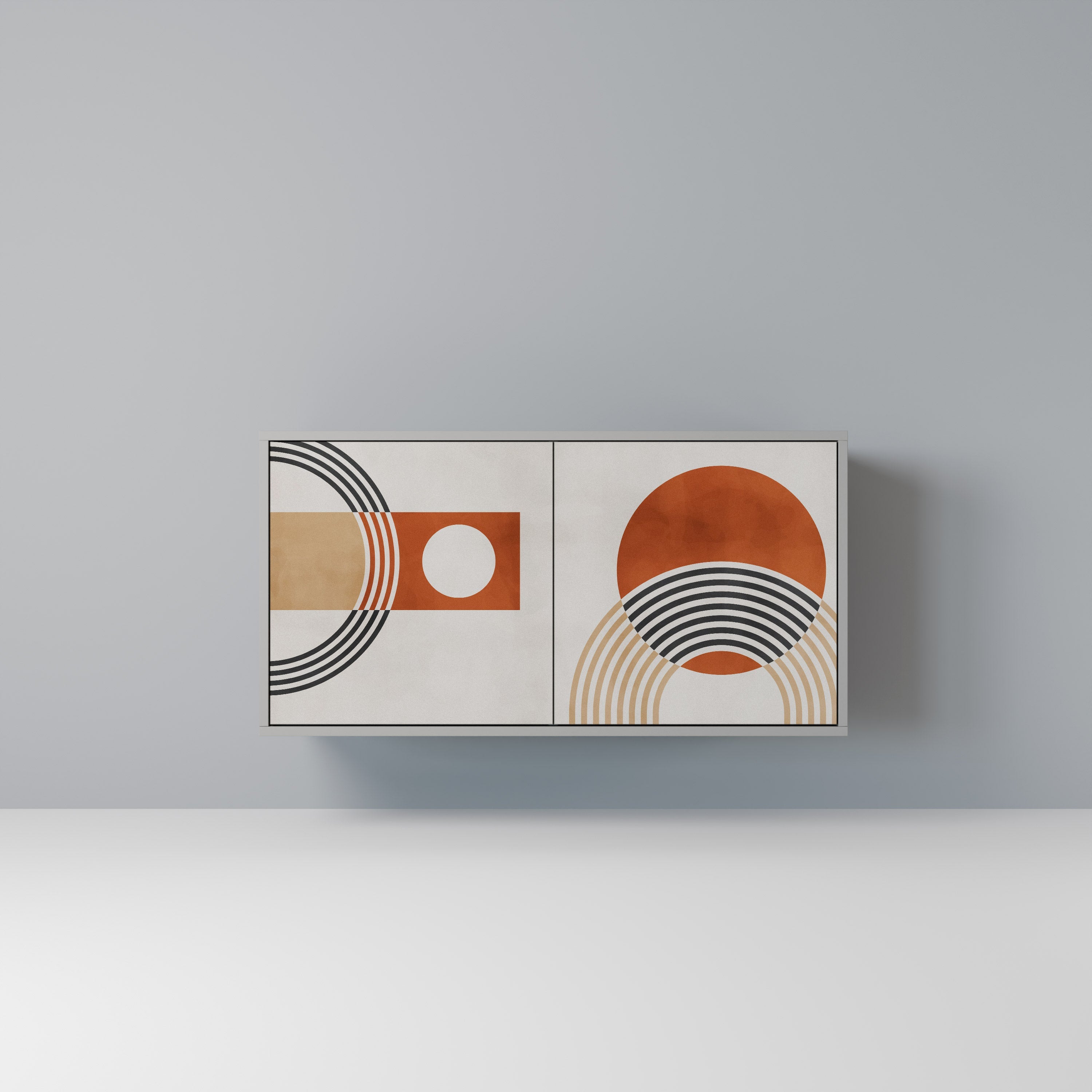 SPACE AROUND Aparador de 2 Portas em Acabamento Cinzento