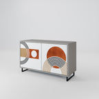 CIRCLE RHYTM Aparador de 2 Portas em Acabamento Cinzento