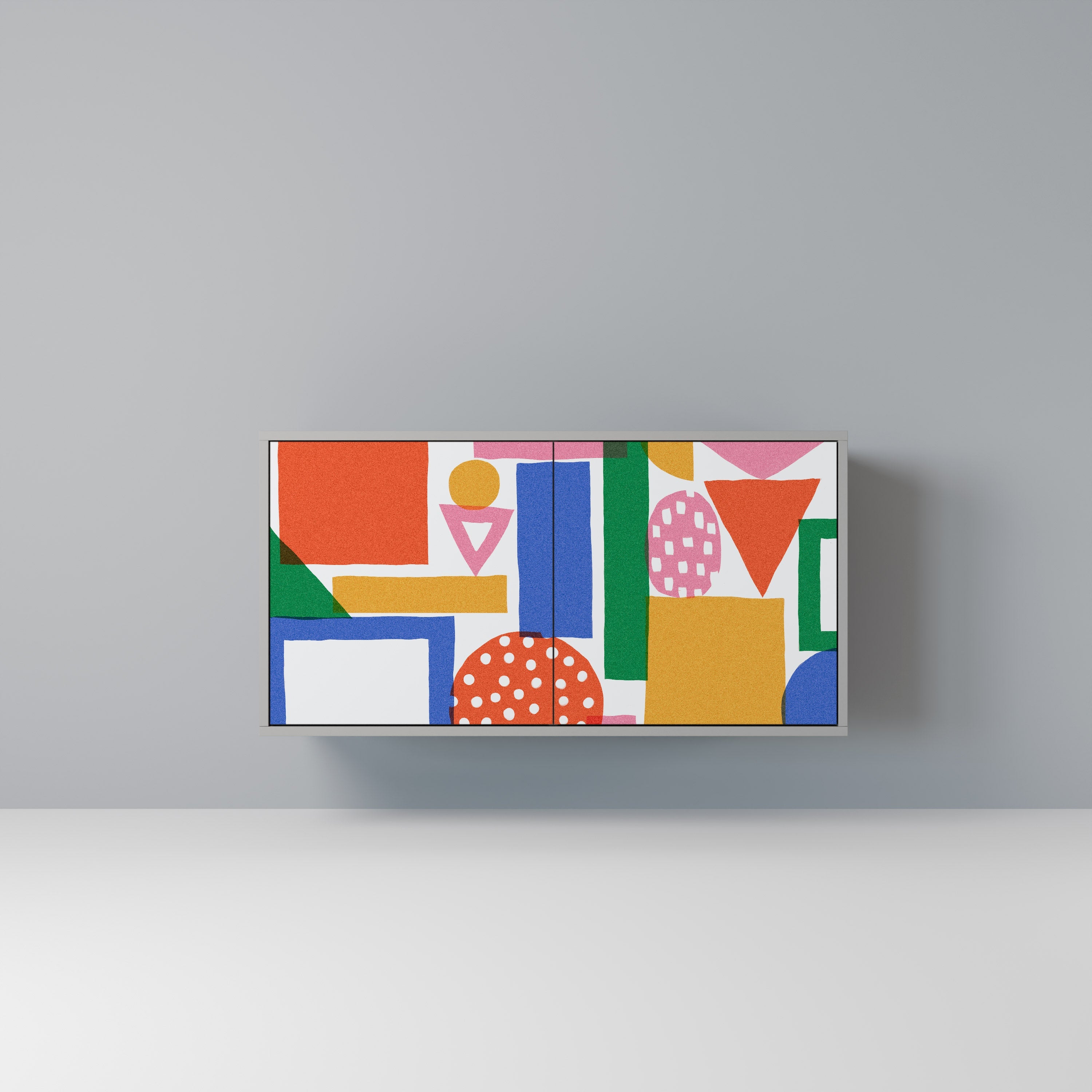 GEOMETRIC GLIMMER Aparador de 2 Portas em Acabamento Cinzento