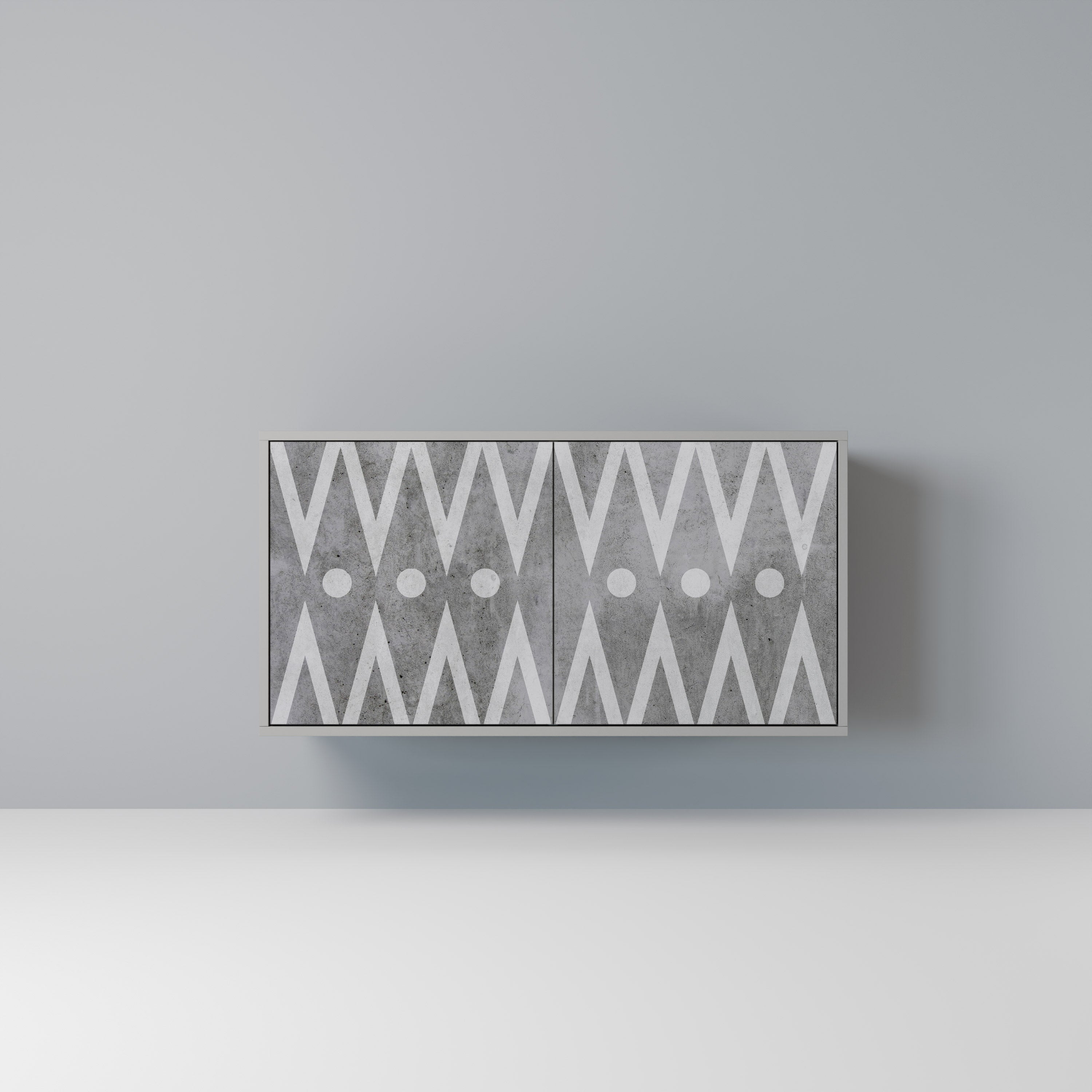 SHARP EDGES Aparador de 2 Portas em Acabamento Cinzento