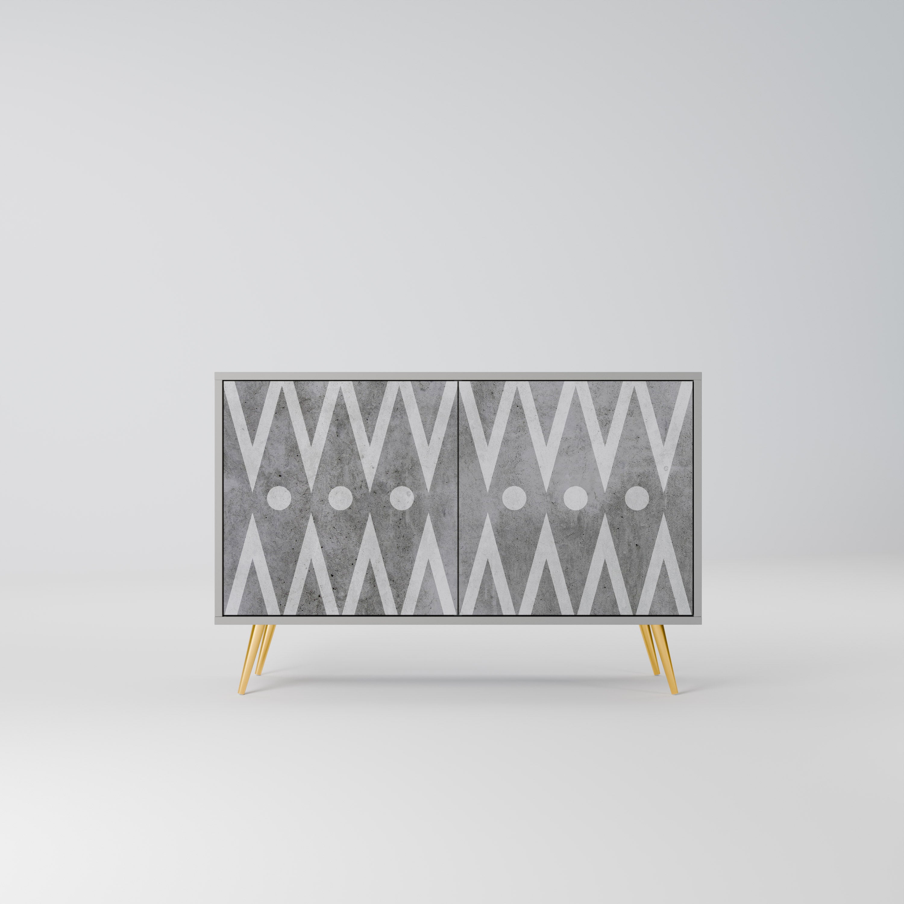 SHARP EDGES Aparador de 2 Portas em Acabamento Cinzento