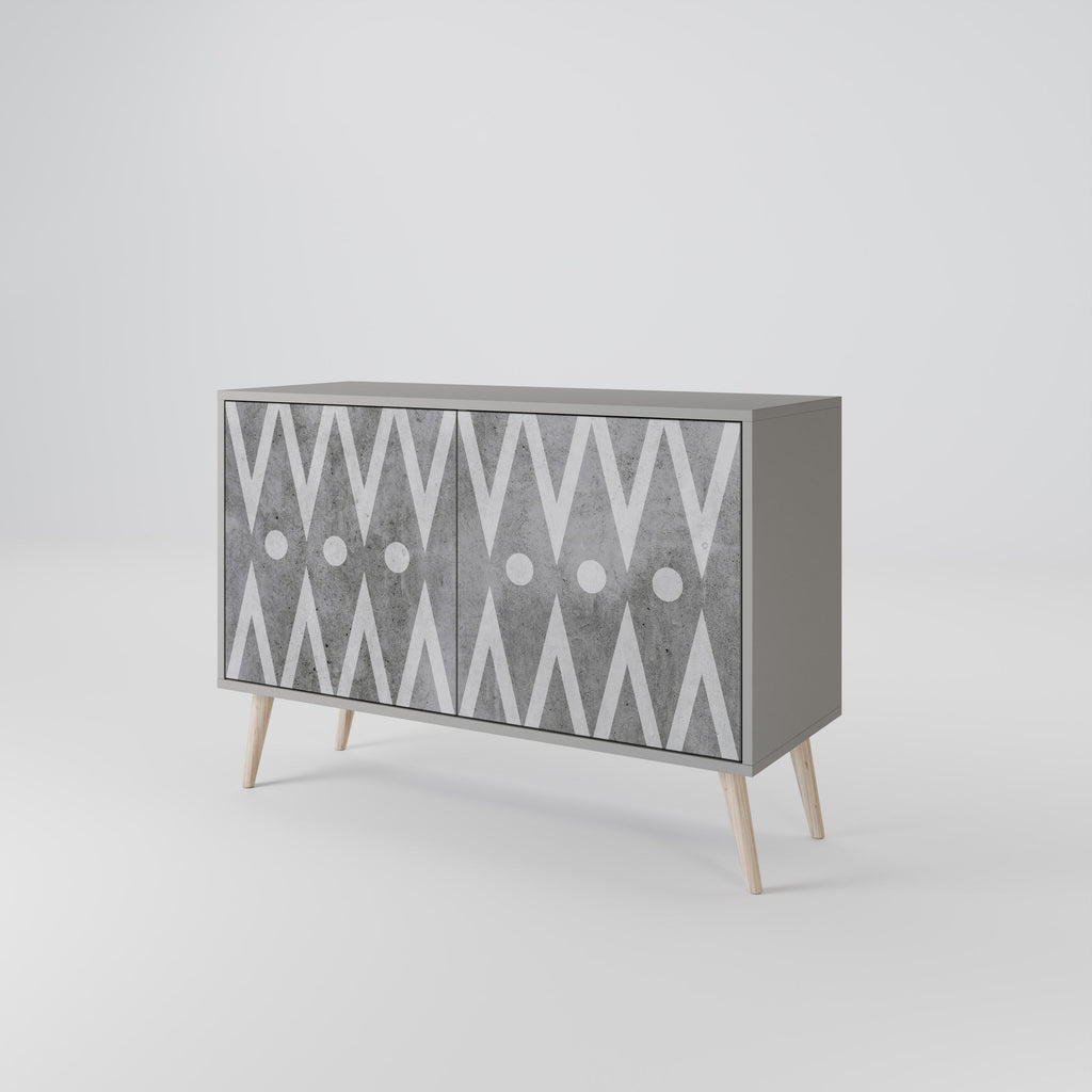 SHARP EDGES Aparador de 2 Portas em Acabamento Cinzento