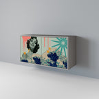 KANAGAWA BEAUTY Aparador de 2 Portas em Acabamento Cinzento