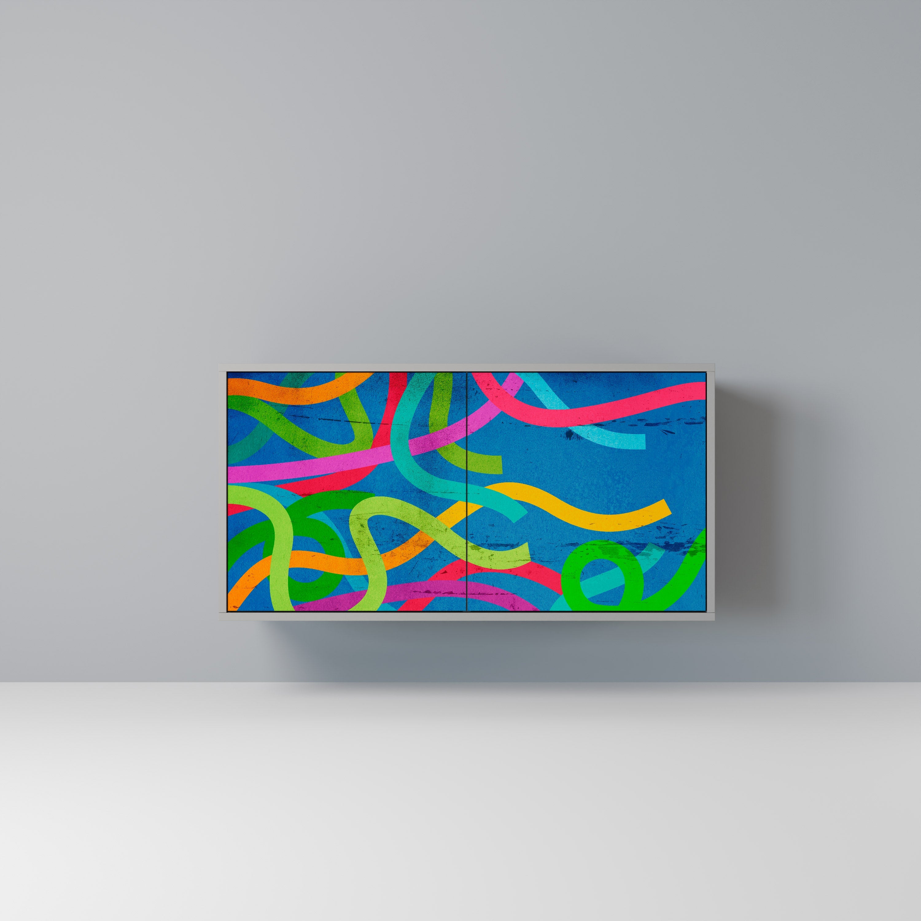 STREAMER TANGLE Aparador de 2 Portas em Acabamento Cinzento