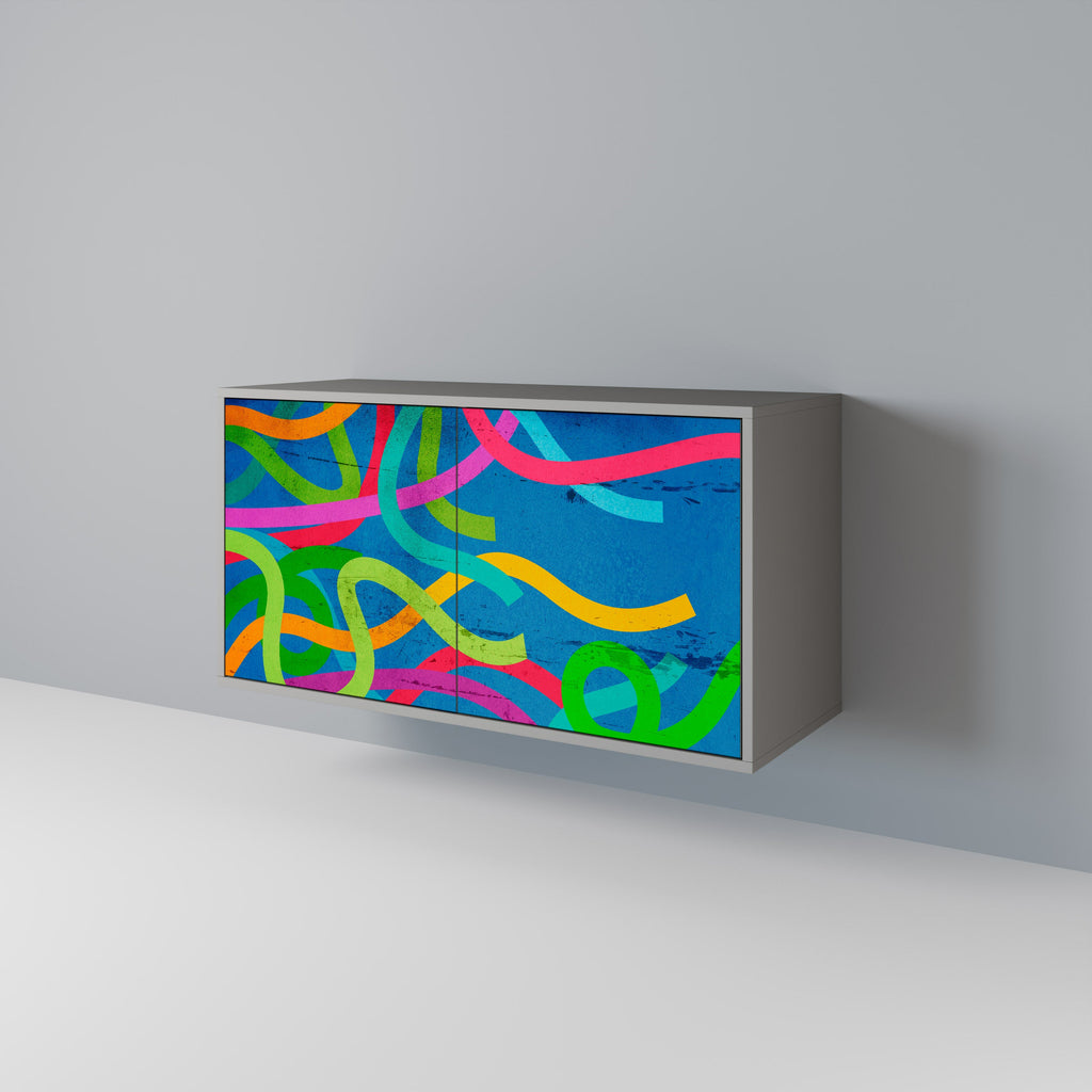 STREAMER TANGLE Aparador de 2 Portas em Acabamento Cinzento