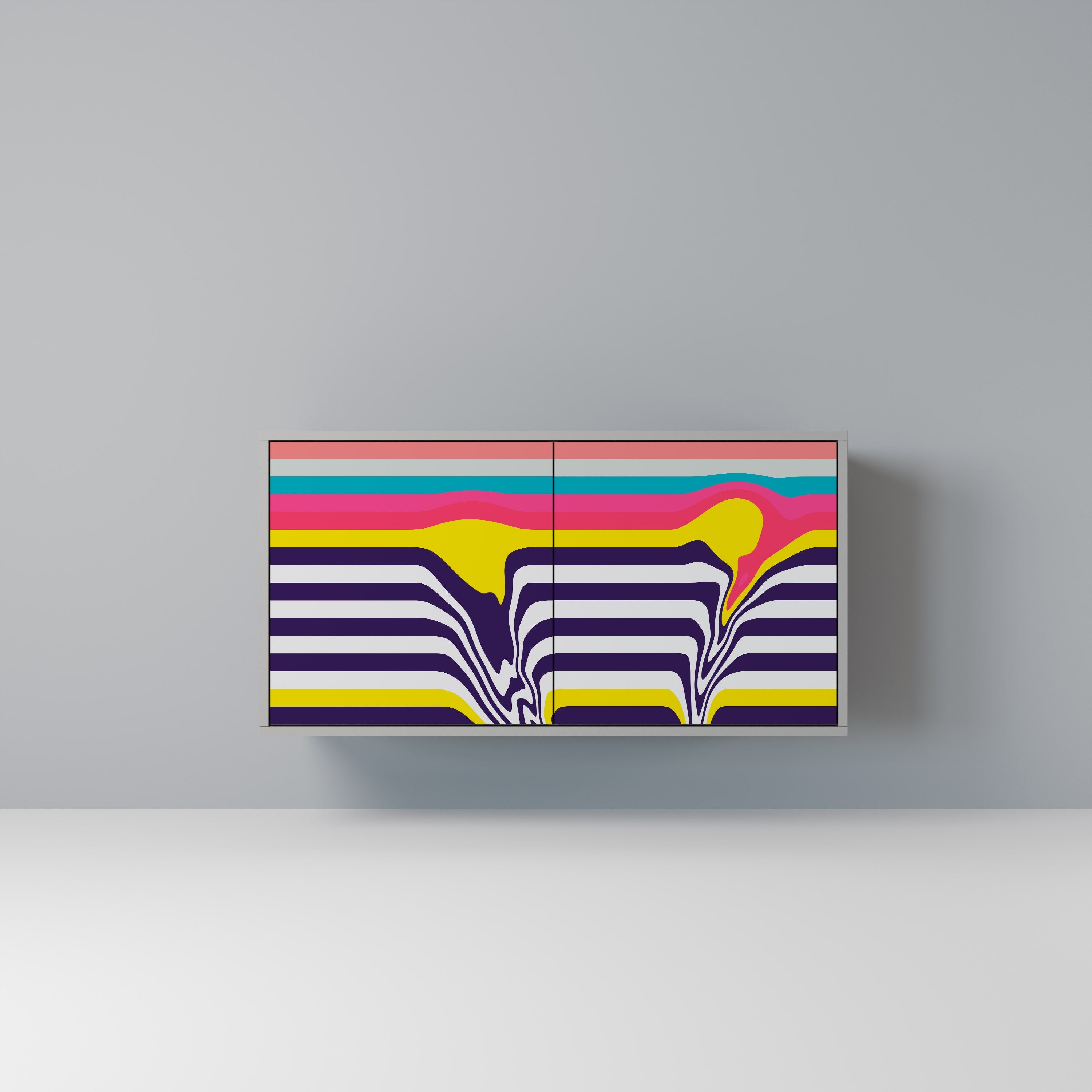 TONE COLLAPSE Aparador de 2 Portas em Acabamento Cinzento