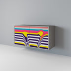 TONE COLLAPSE Aparador de 2 Portas em Acabamento Cinzento