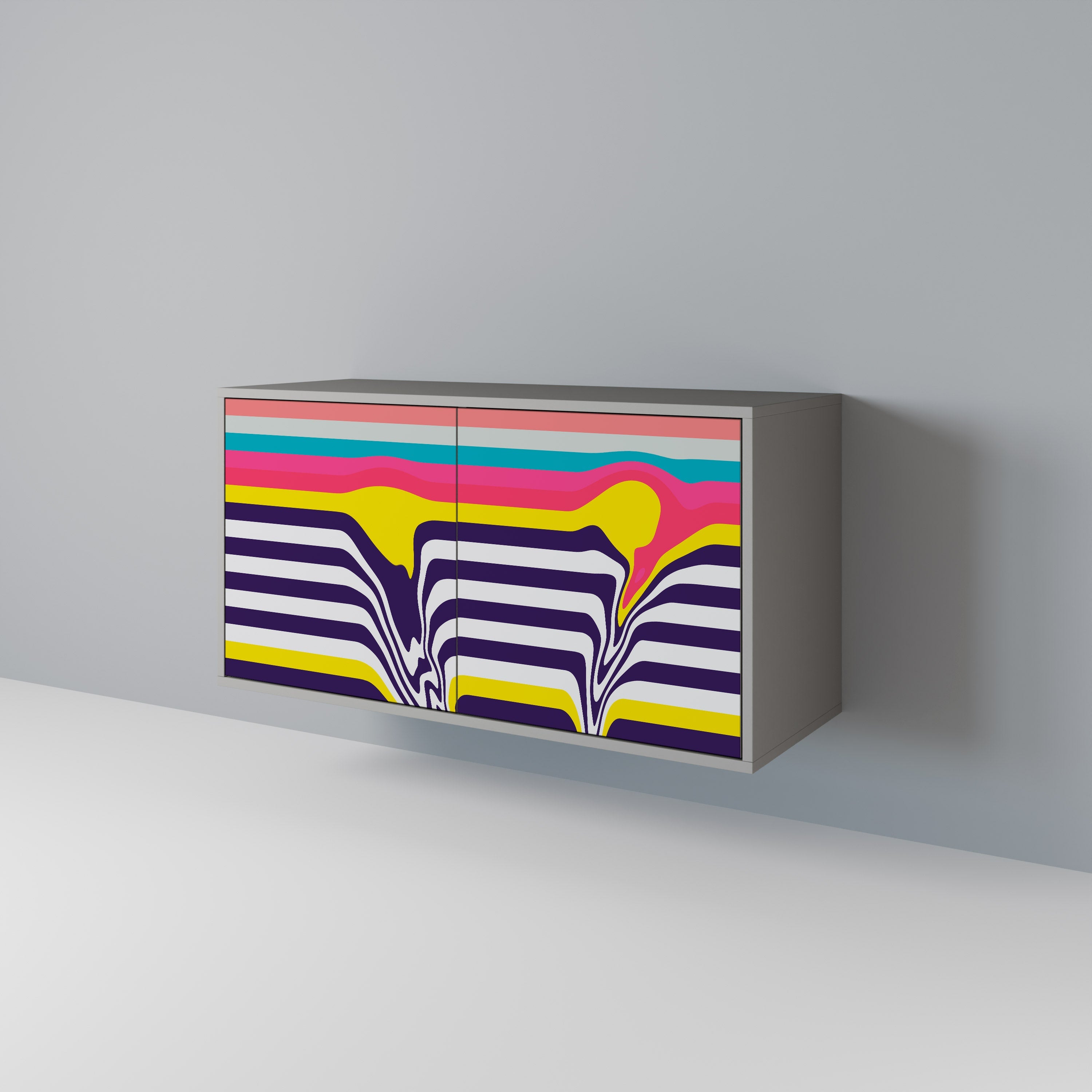 TONE COLLAPSE Aparador de 2 Portas em Acabamento Cinzento