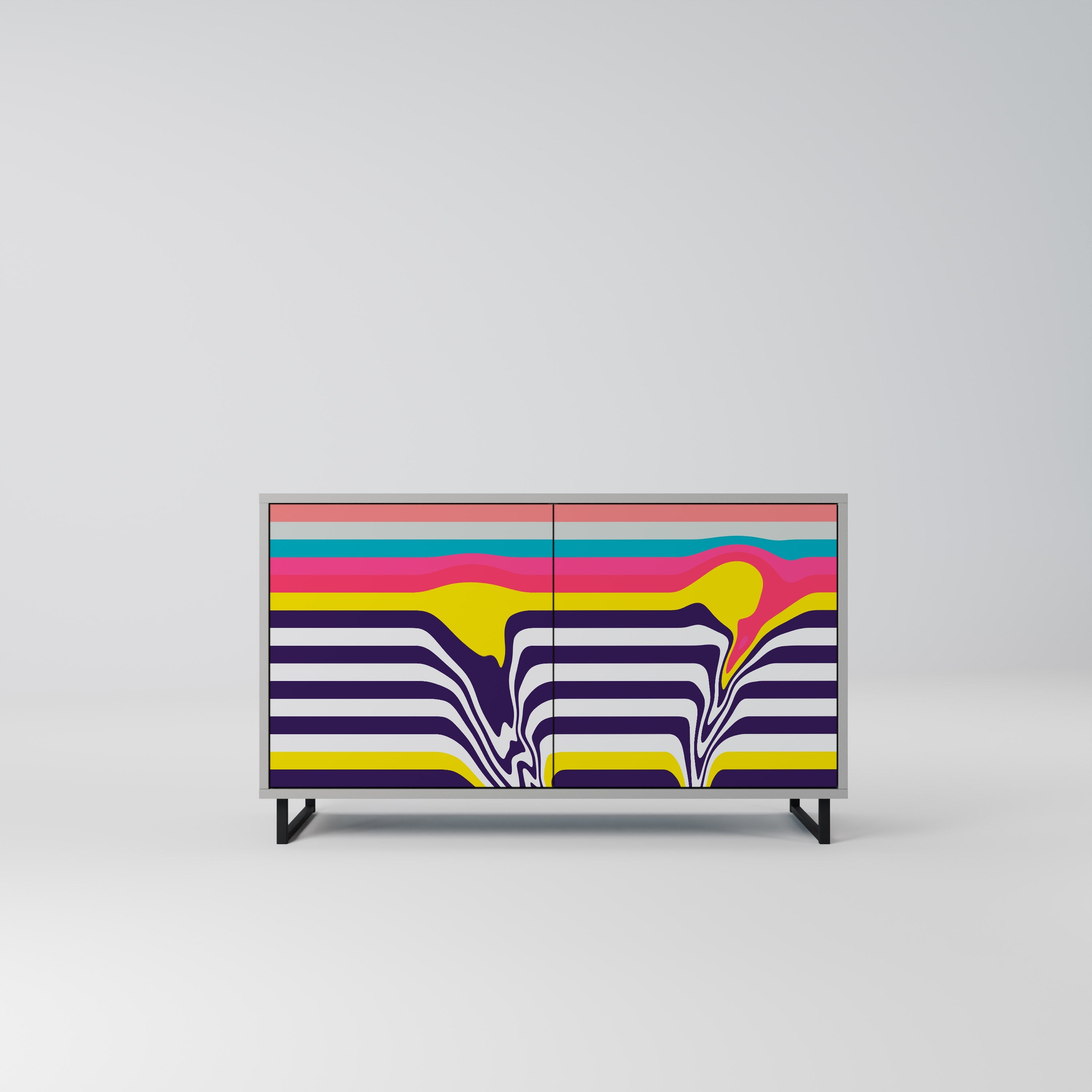 TONE COLLAPSE Aparador de 2 Portas em Acabamento Cinzento