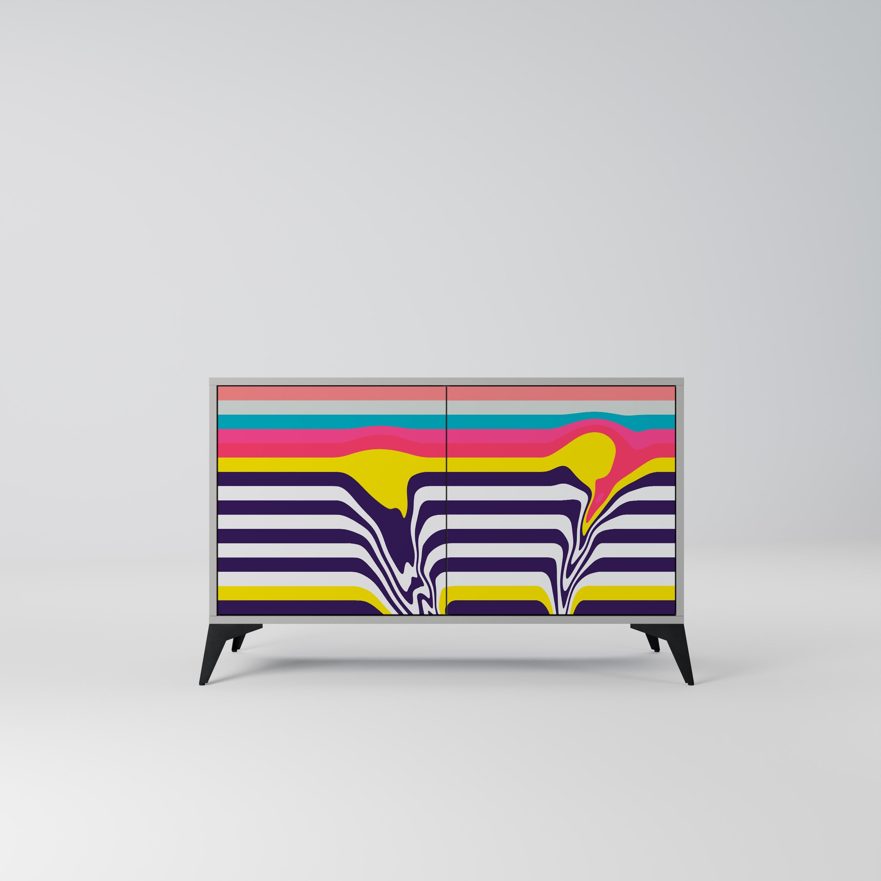 TONE COLLAPSE Aparador de 2 Portas em Acabamento Cinzento