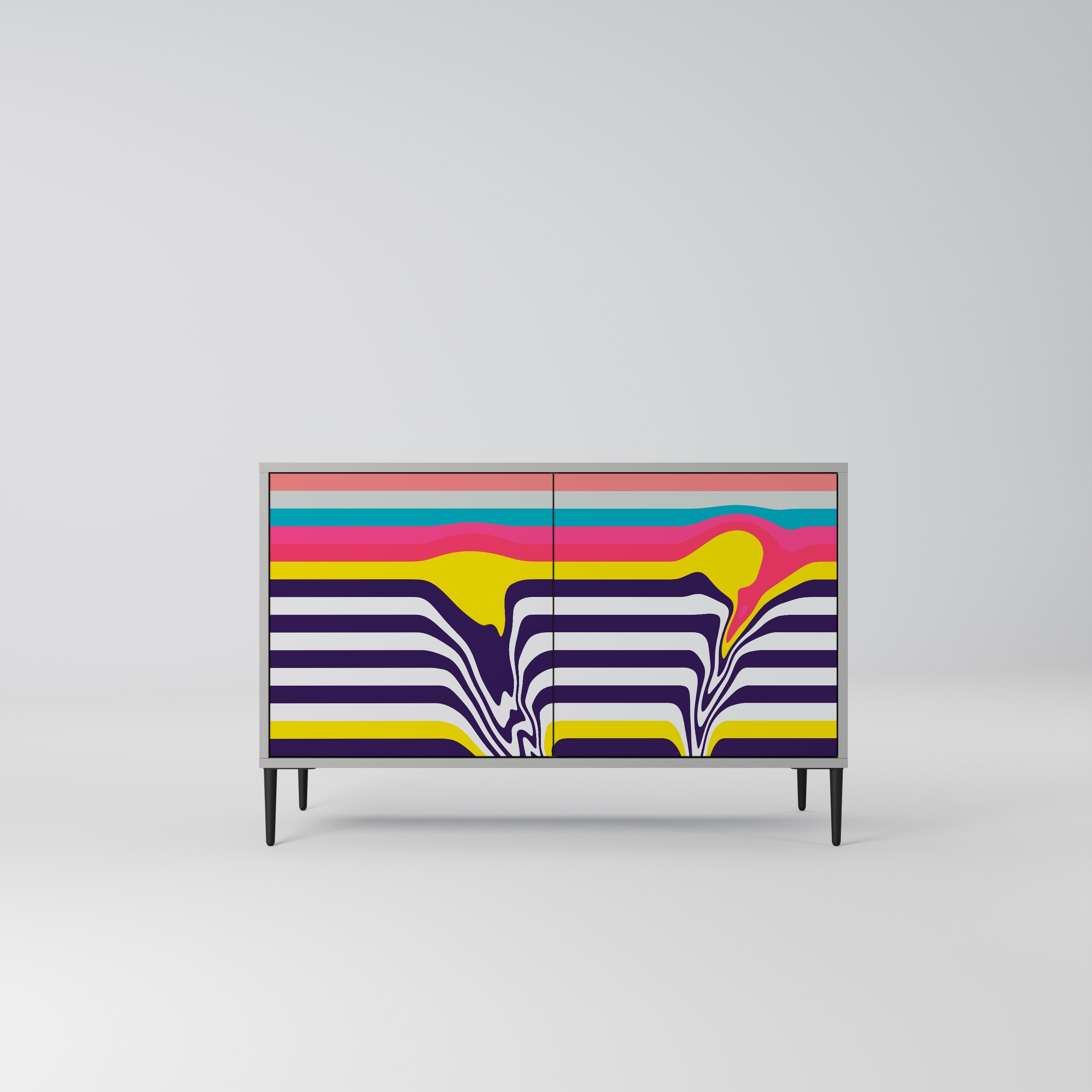 TONE COLLAPSE Aparador de 2 Portas em Acabamento Cinzento