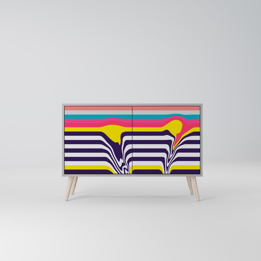 TONE COLLAPSE Aparador de 2 Portas em Acabamento Cinzento