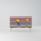 TONE COLLAPSE Aparador de 2 Portas em Acabamento Cinzento