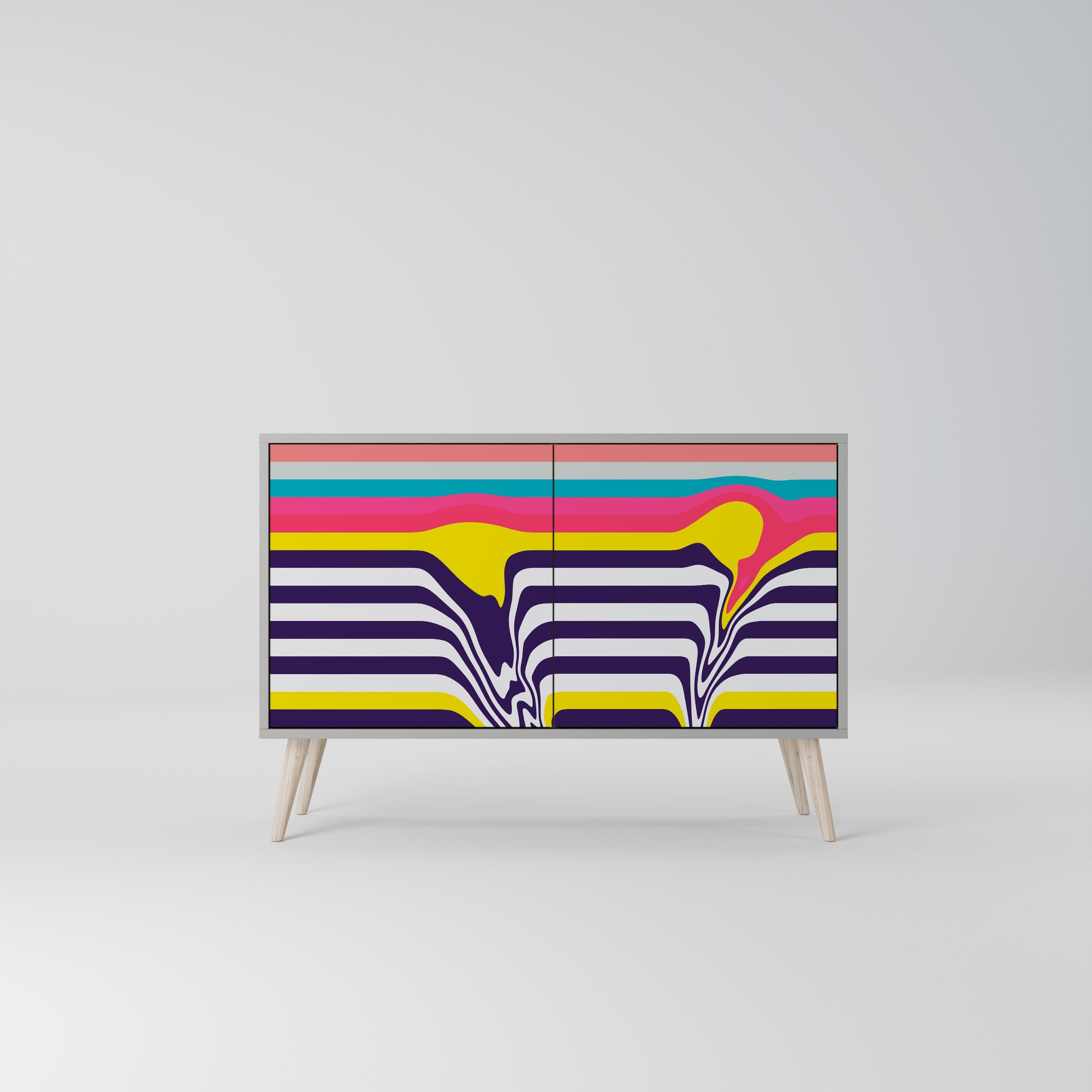 TONE COLLAPSE Aparador de 2 Portas em Acabamento Cinzento