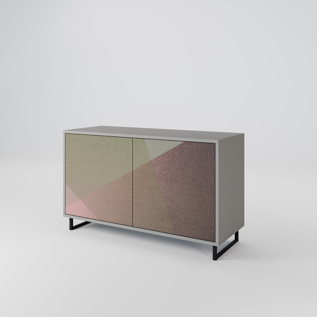 BEIGE GEOMETRY 2-Door Sideboard in Grey Finish