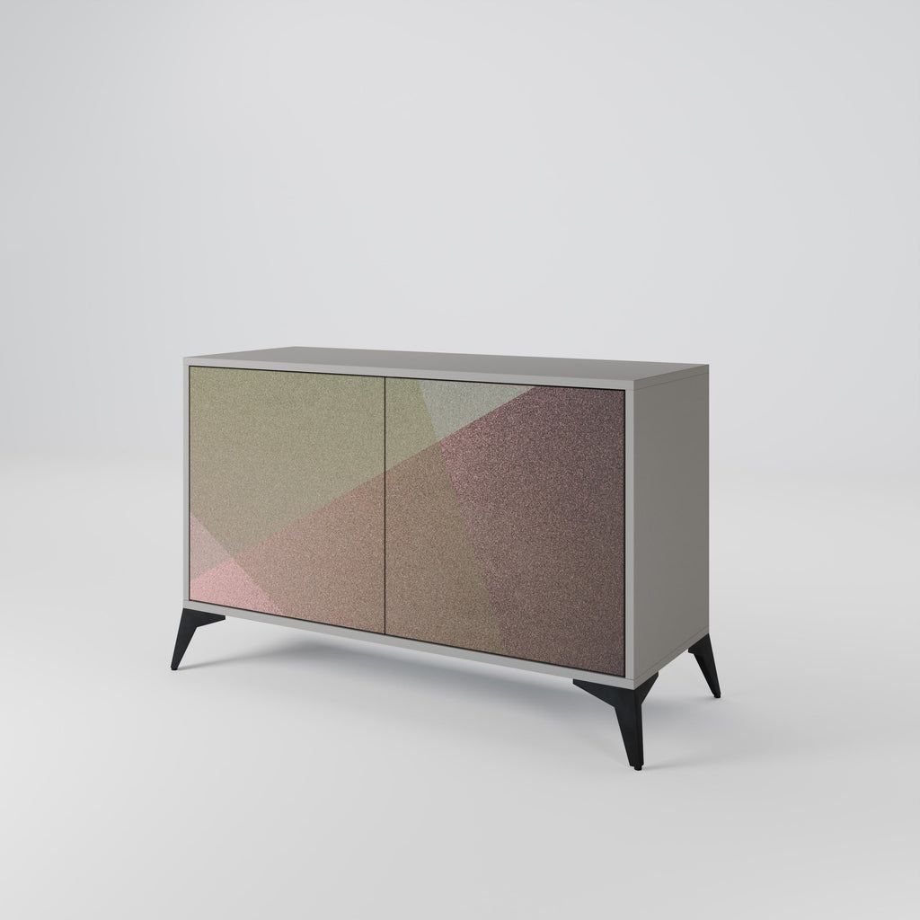 BEIGE GEOMETRY 2-Door Sideboard in Grey Finish