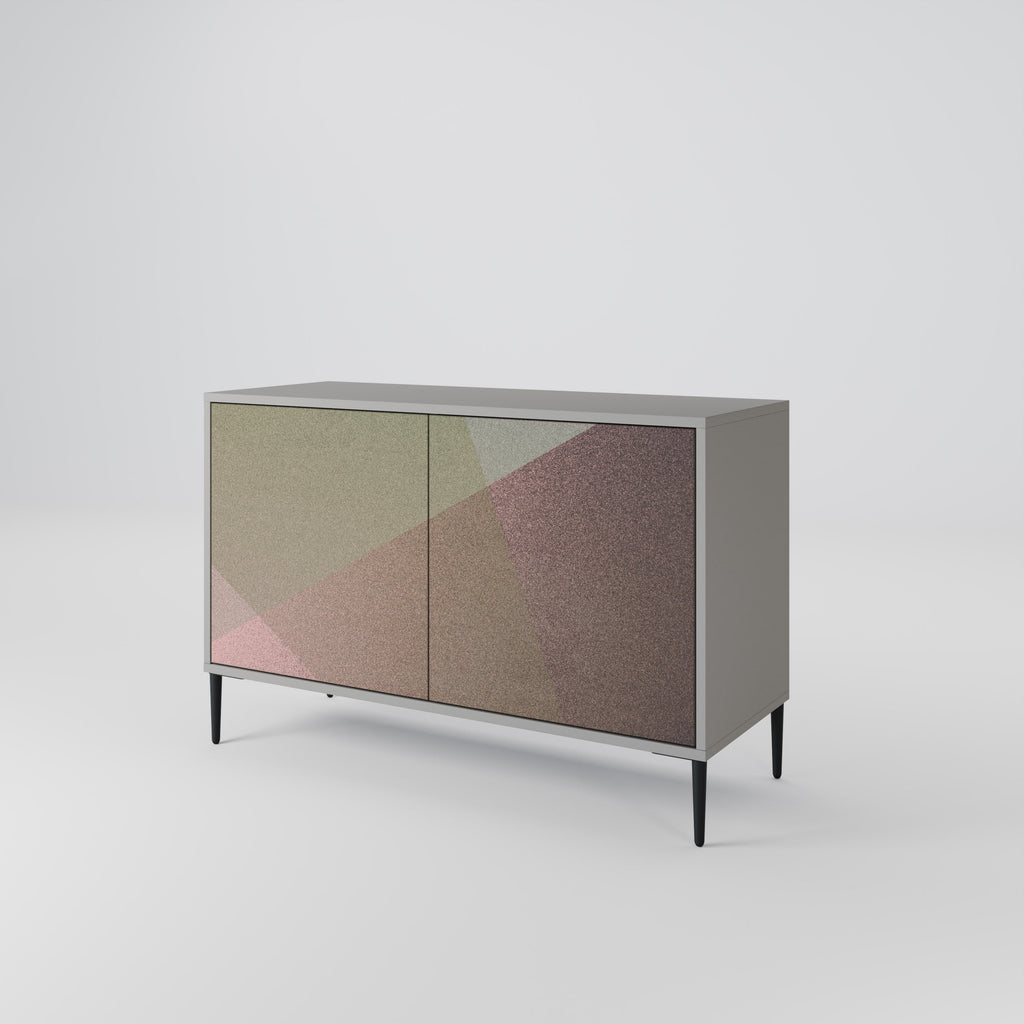 BEIGE GEOMETRY 2-Door Sideboard in Grey Finish