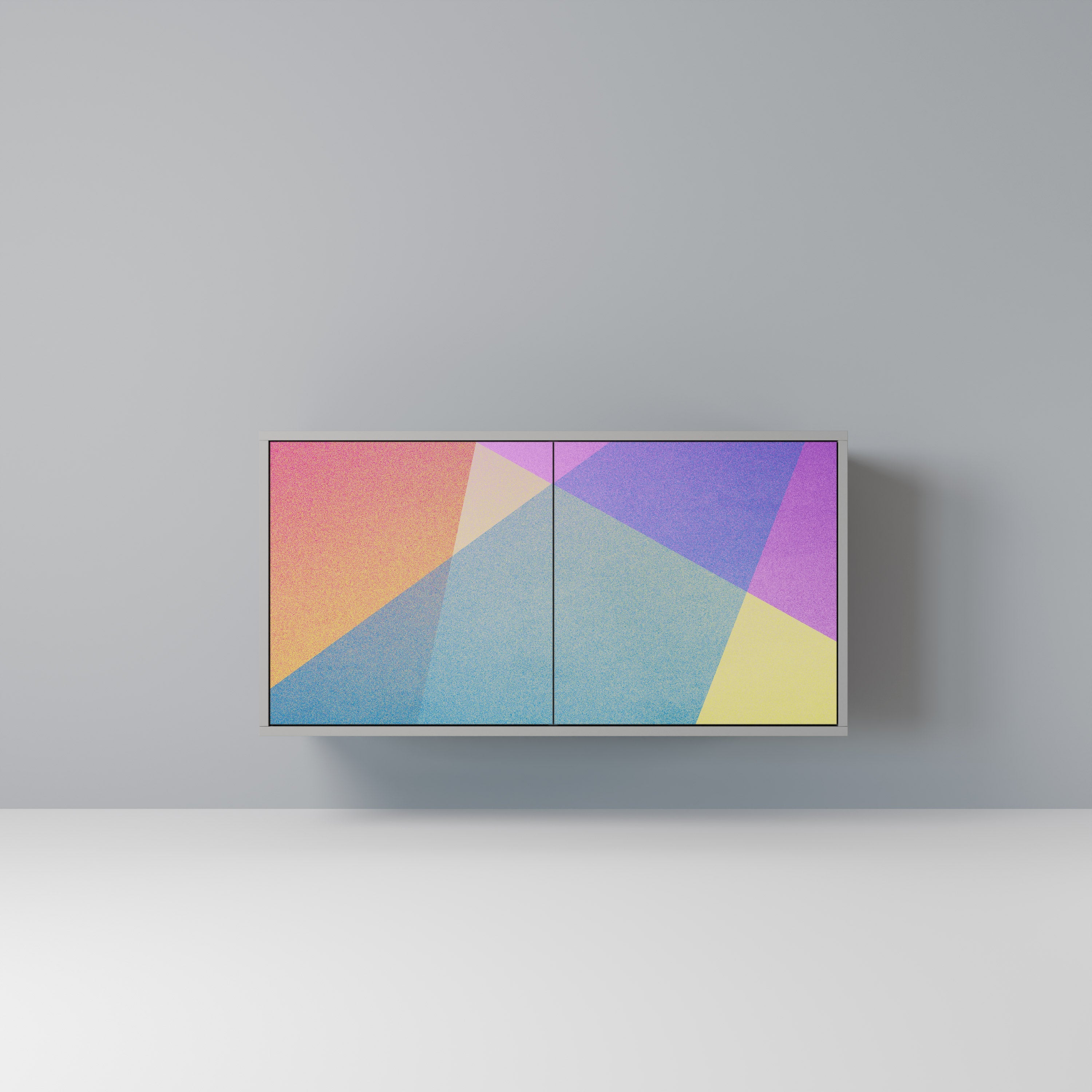 BRIGHT GEOMETRY Aparador de 2 Portas em Acabamento Cinzento