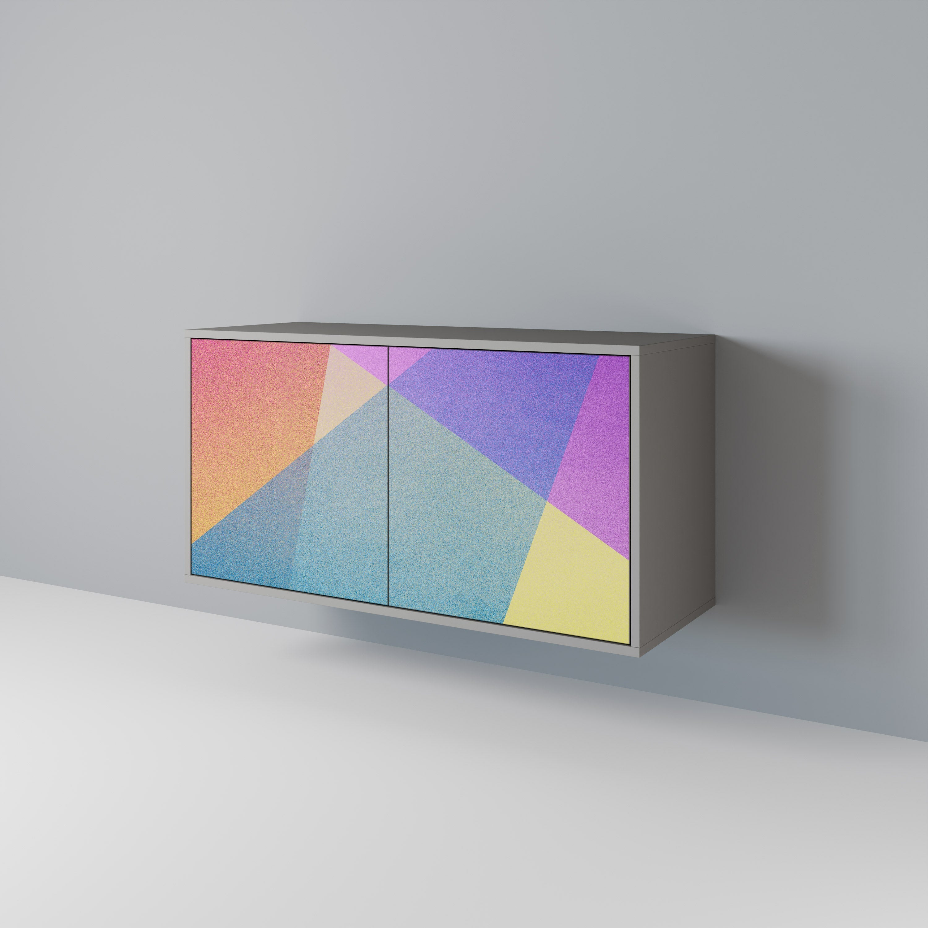 BRIGHT GEOMETRY Aparador de 2 Portas em Acabamento Cinzento