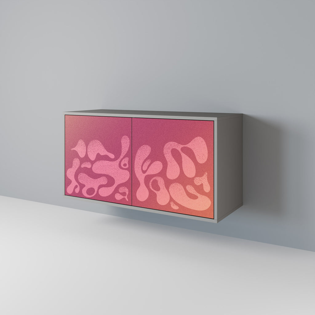 IRREGULAR PINK Aparador de 2 Portas em Acabamento Cinzento