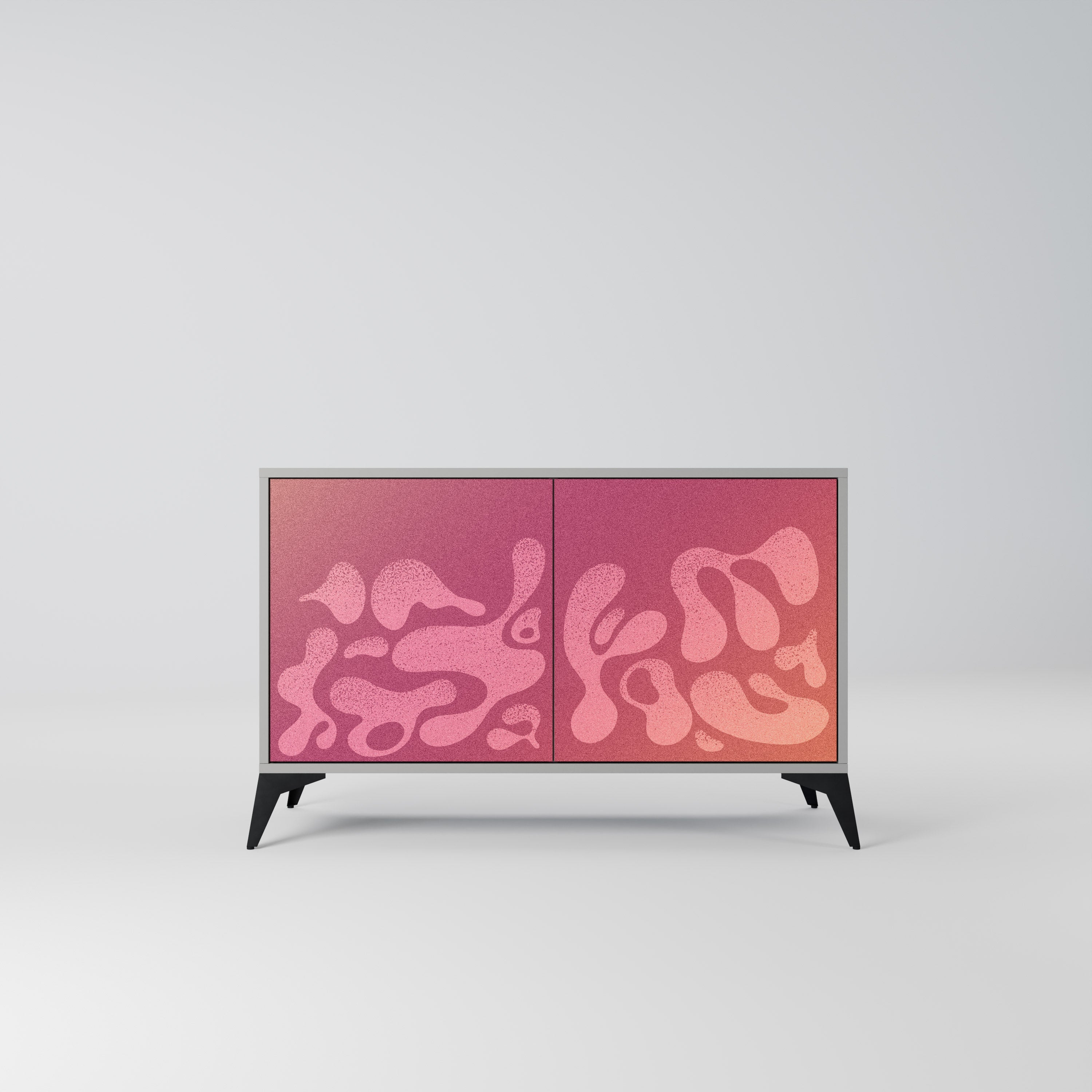IRREGULAR PINK Aparador de 2 Portas em Acabamento Cinzento