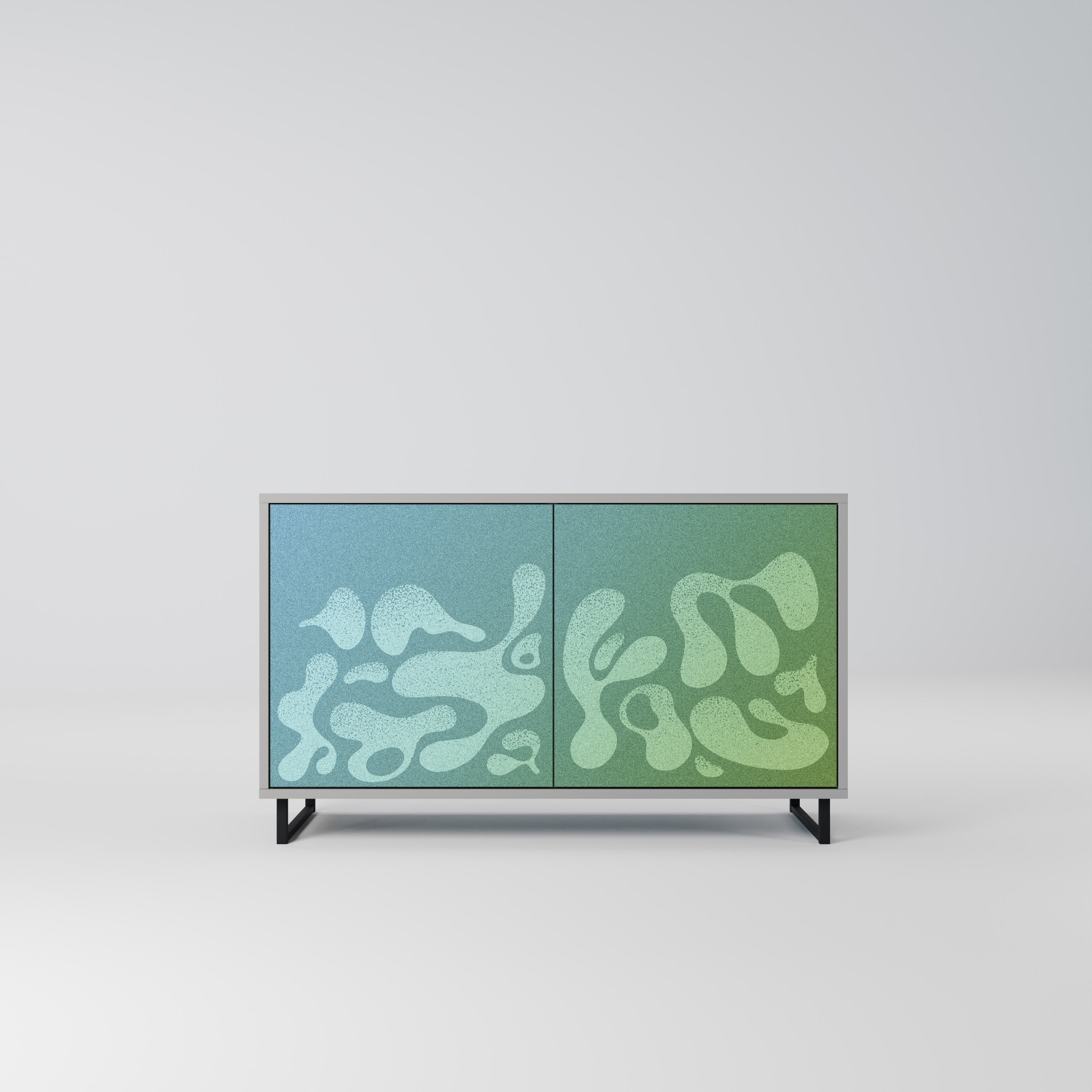 IRREGULAR BLUE Aparador de 2 Portas em Acabamento Cinzento