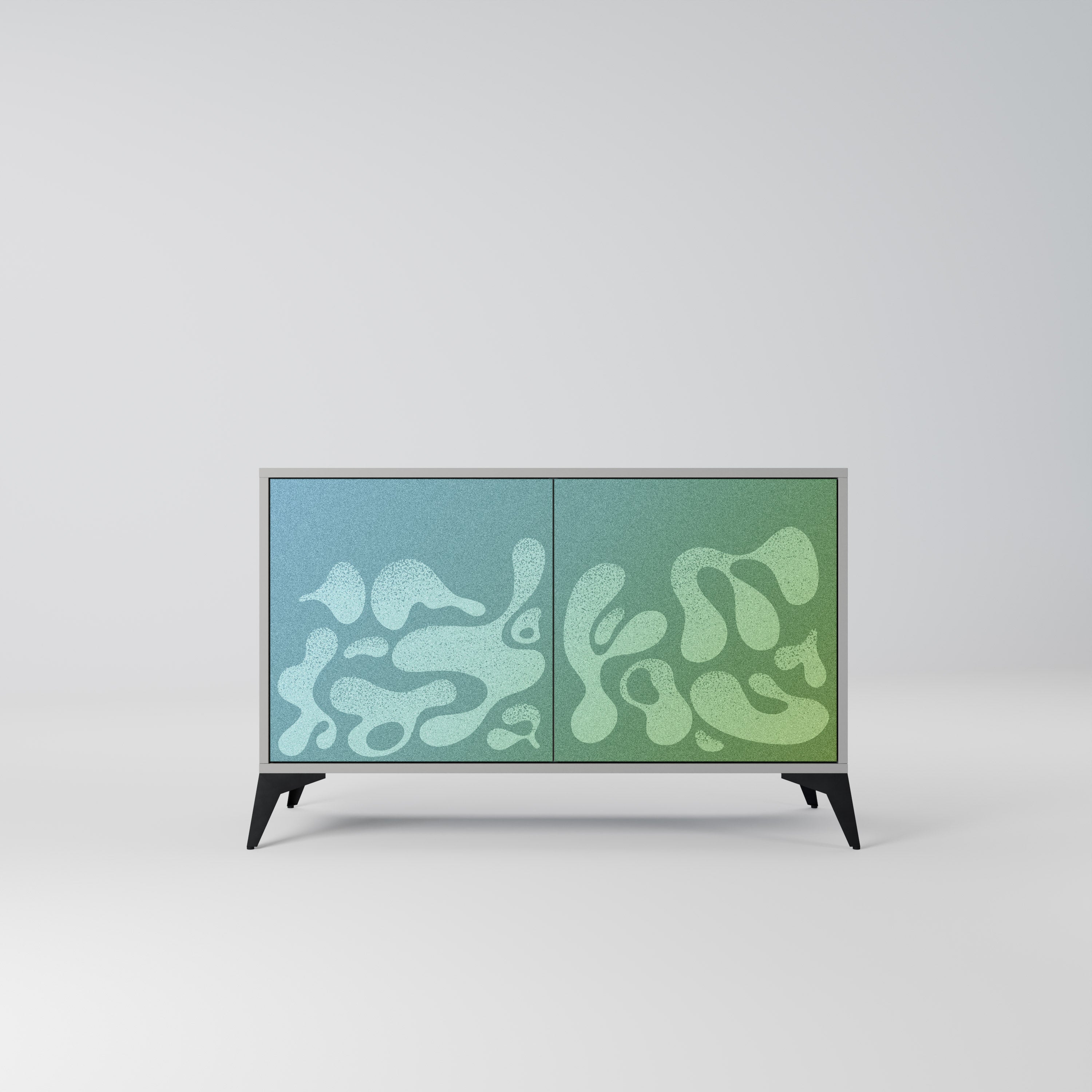 IRREGULAR BLUE Aparador de 2 Portas em Acabamento Cinzento