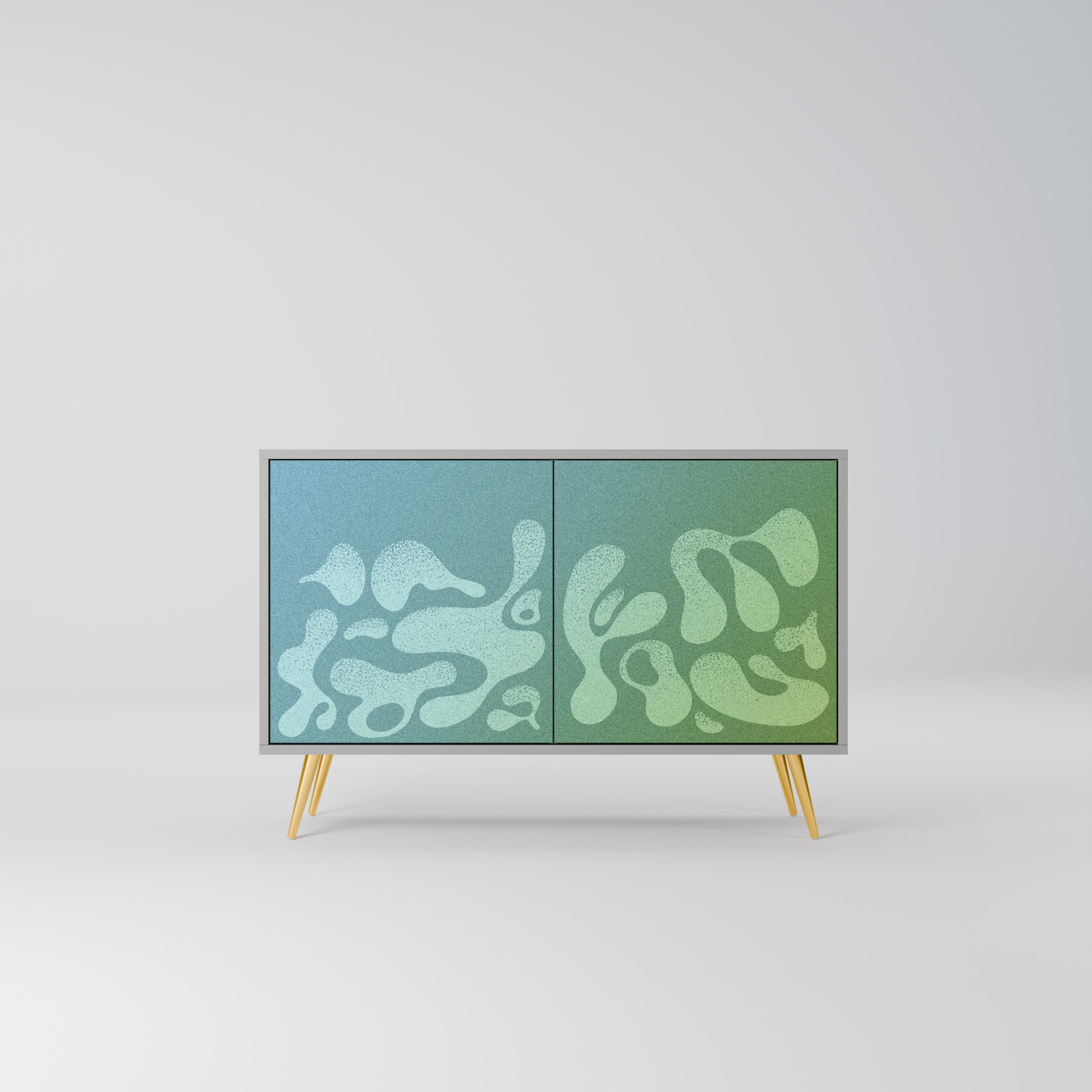 IRREGULAR BLUE Aparador de 2 Portas em Acabamento Cinzento