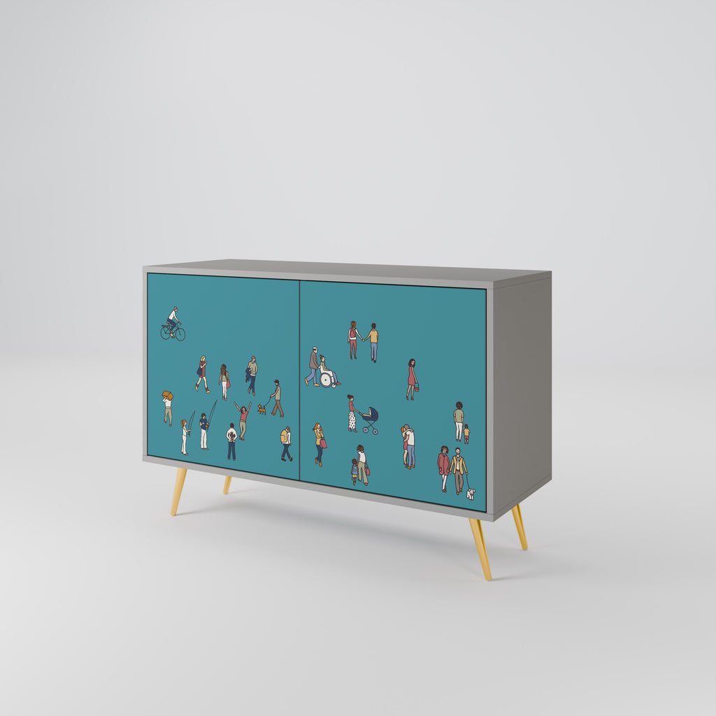 COLLECTIVE STREAM 2-Door Sideboard in Grey Finish