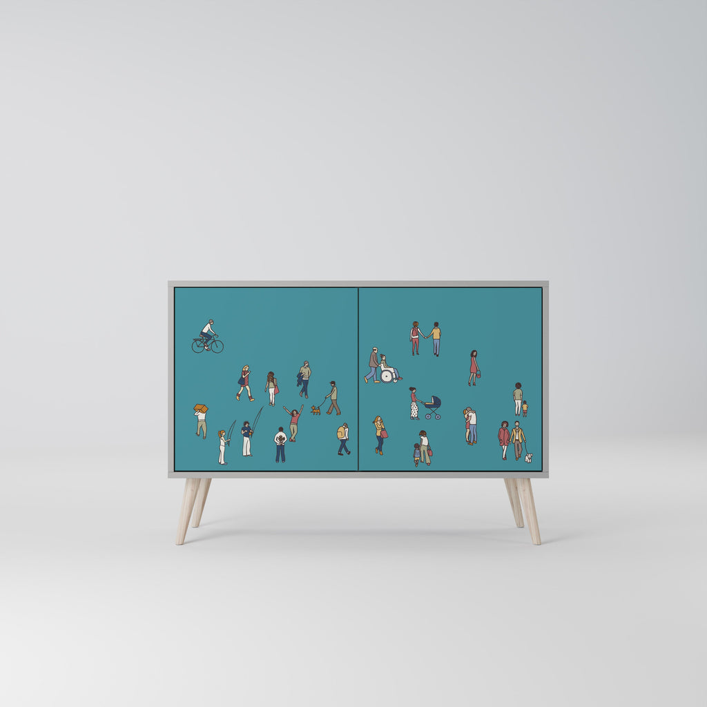 COLLECTIVE STREAM 2-Door Sideboard in Grey Finish