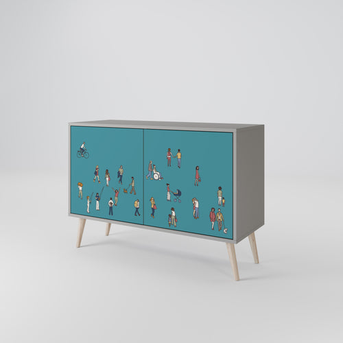 COLLECTIVE STREAM 2-Door Sideboard in Grey Finish
