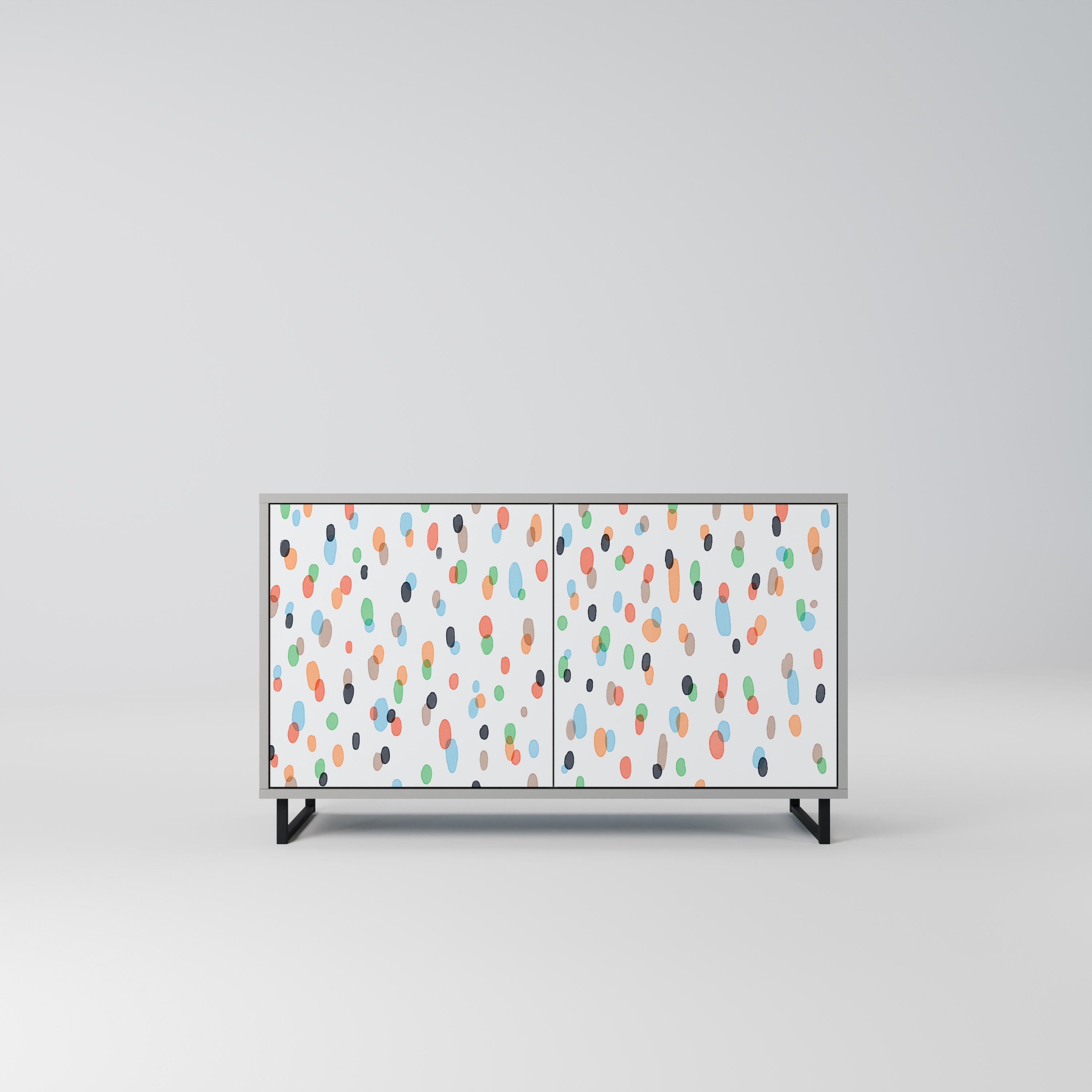 ENERGETIC SPOTS Aparador de 2 Portas em Acabamento Cinzento