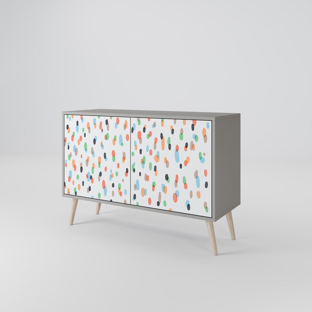 ENERGETIC SPOTS Aparador de 2 Portas em Acabamento Cinzento