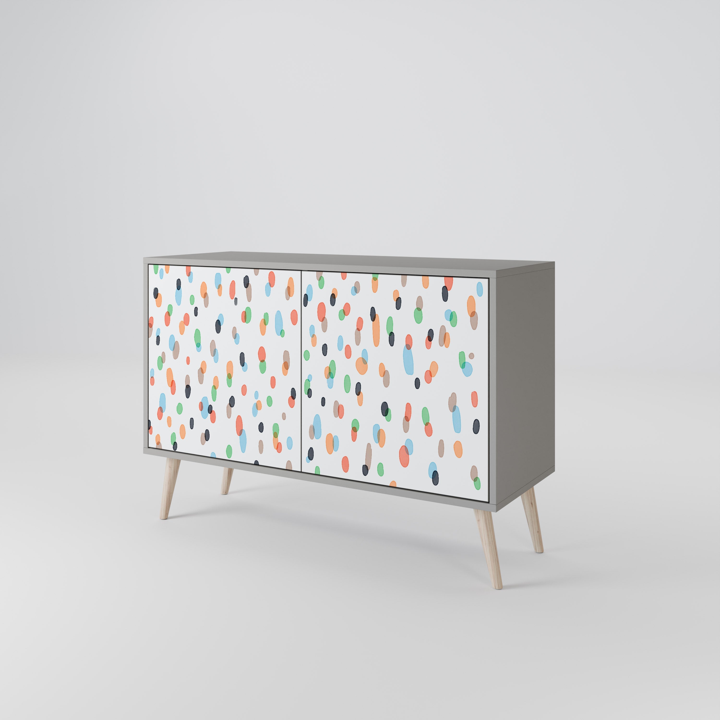 ENERGETIC SPOTS Aparador de 2 Portas em Acabamento Cinzento