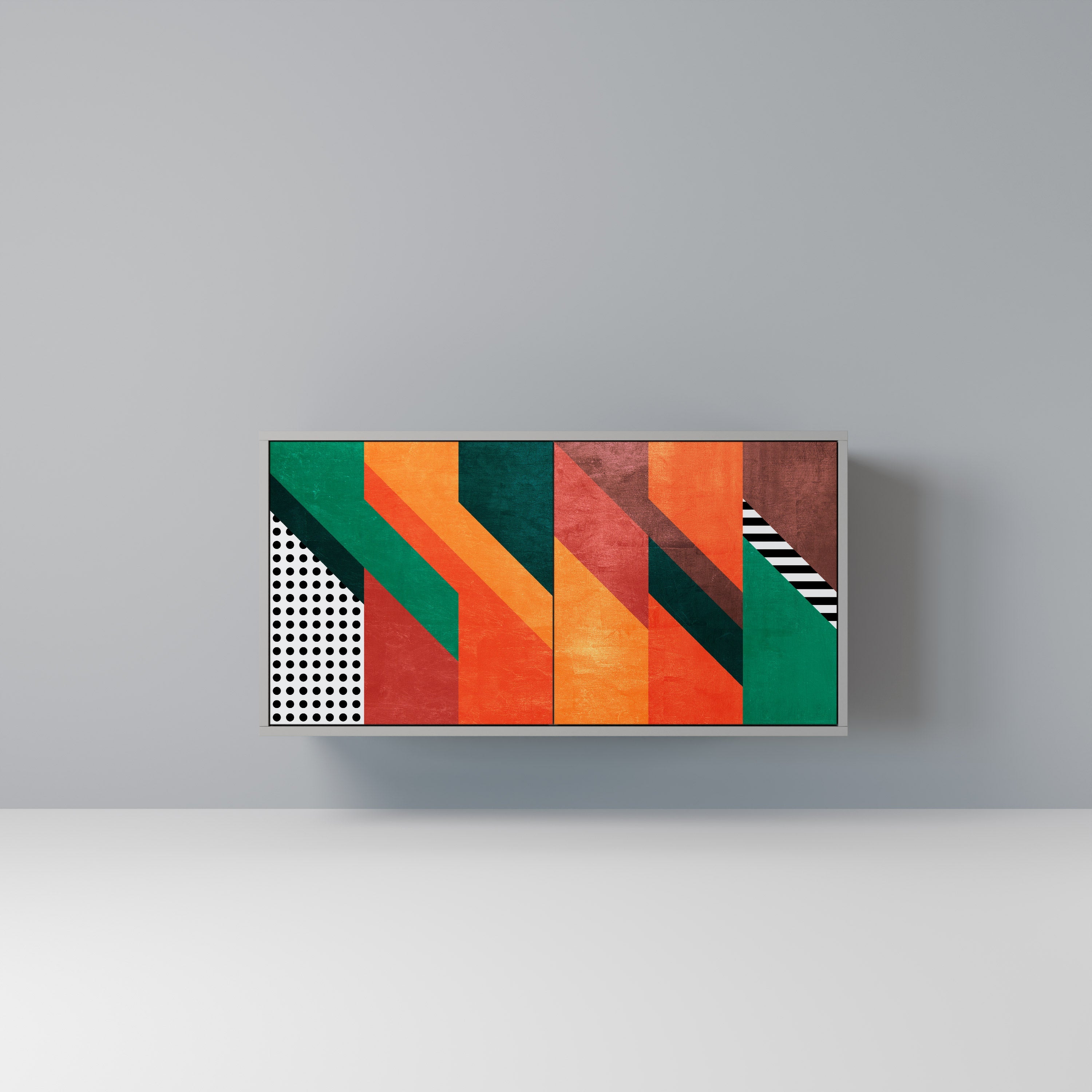 MAKESHIFT ARTISTRY Aparador de 2 Portas em Acabamento Cinzento