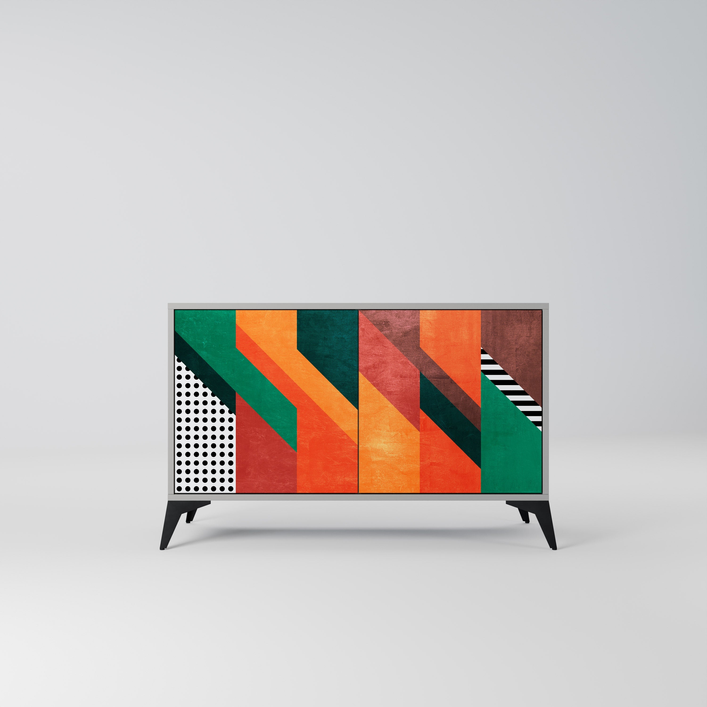 MAKESHIFT ARTISTRY Aparador de 2 Portas em Acabamento Cinzento