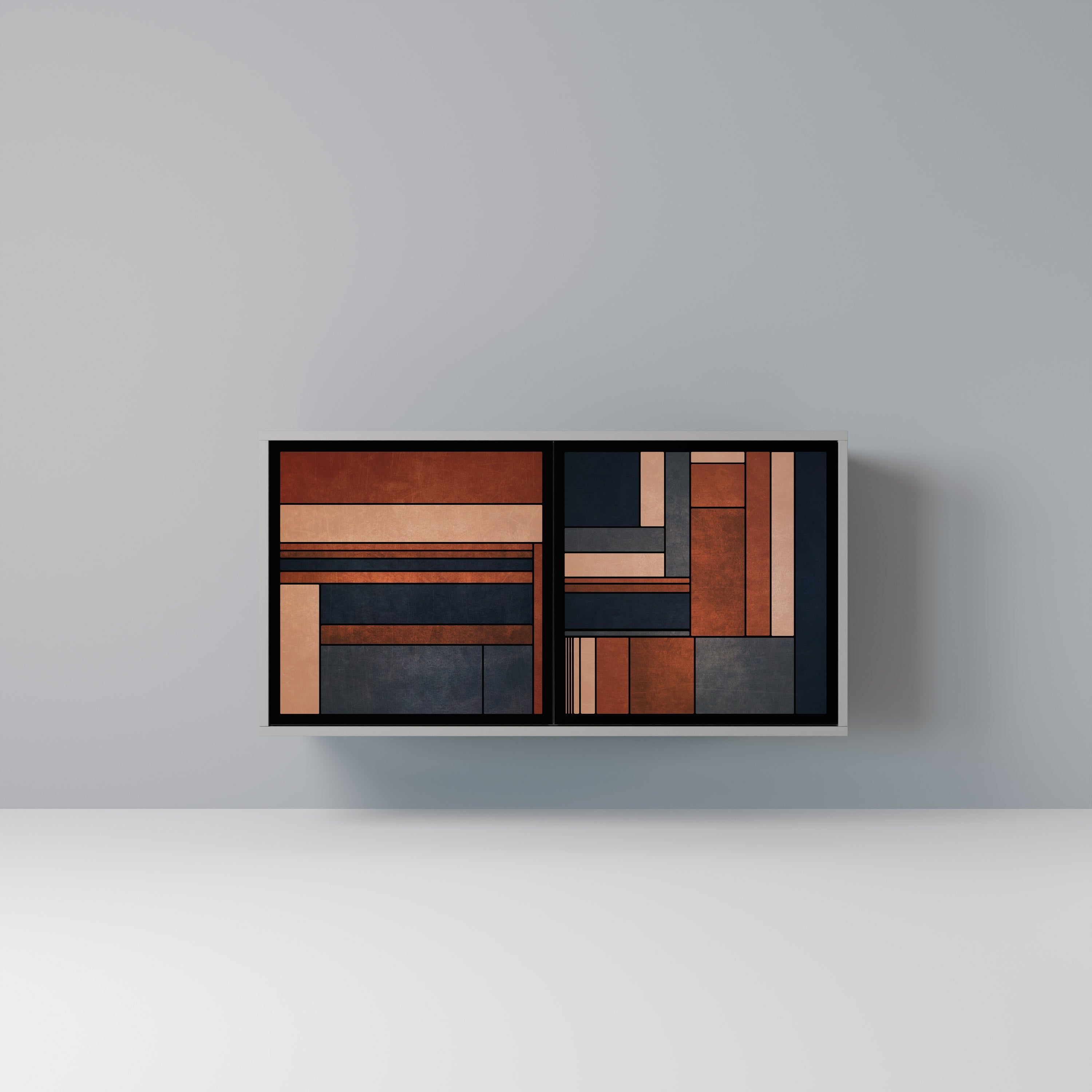 INTREPID FORMATION Aparador de 2 Portas em Acabamento Cinzento