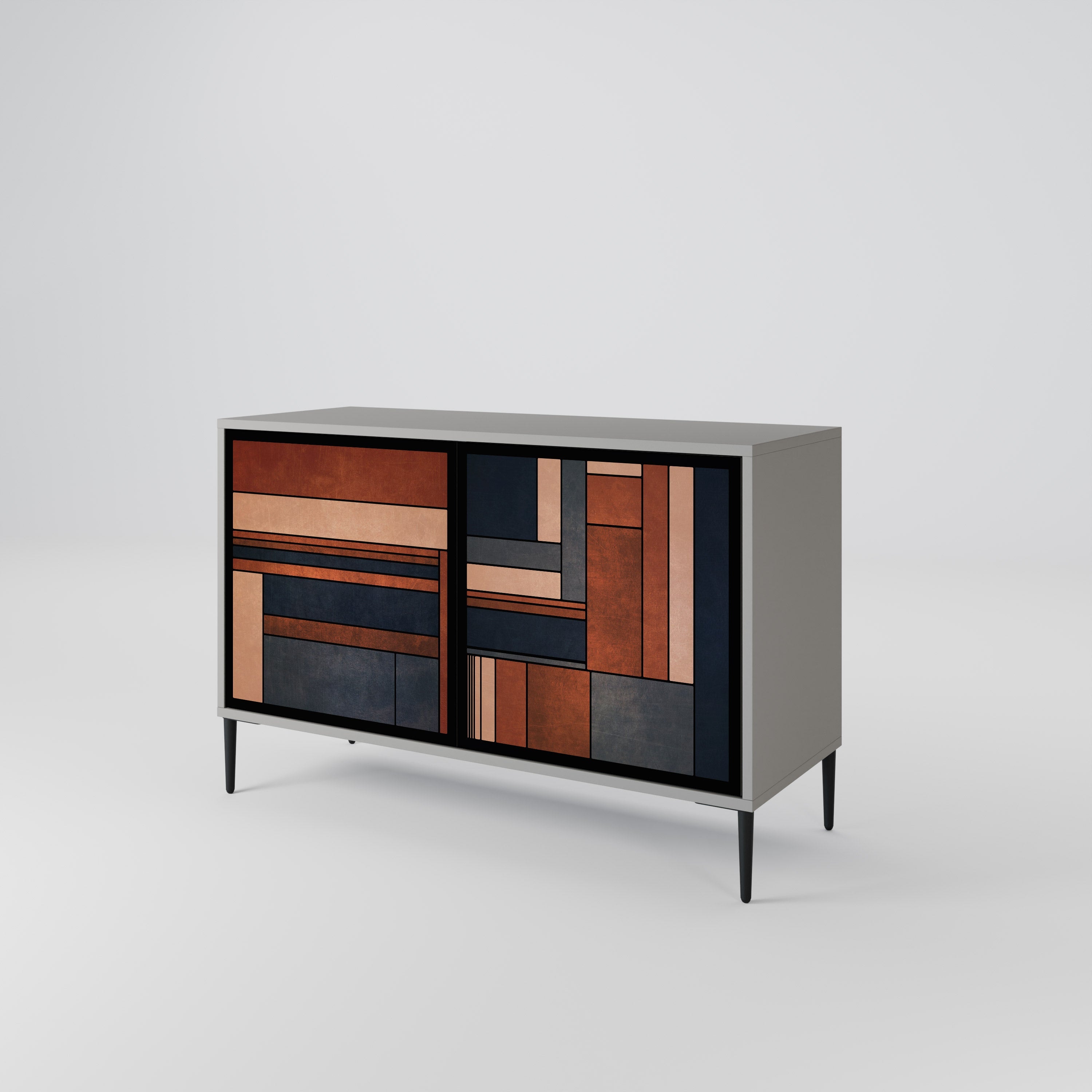 INTREPID FORMATION Aparador de 2 Portas em Acabamento Cinzento