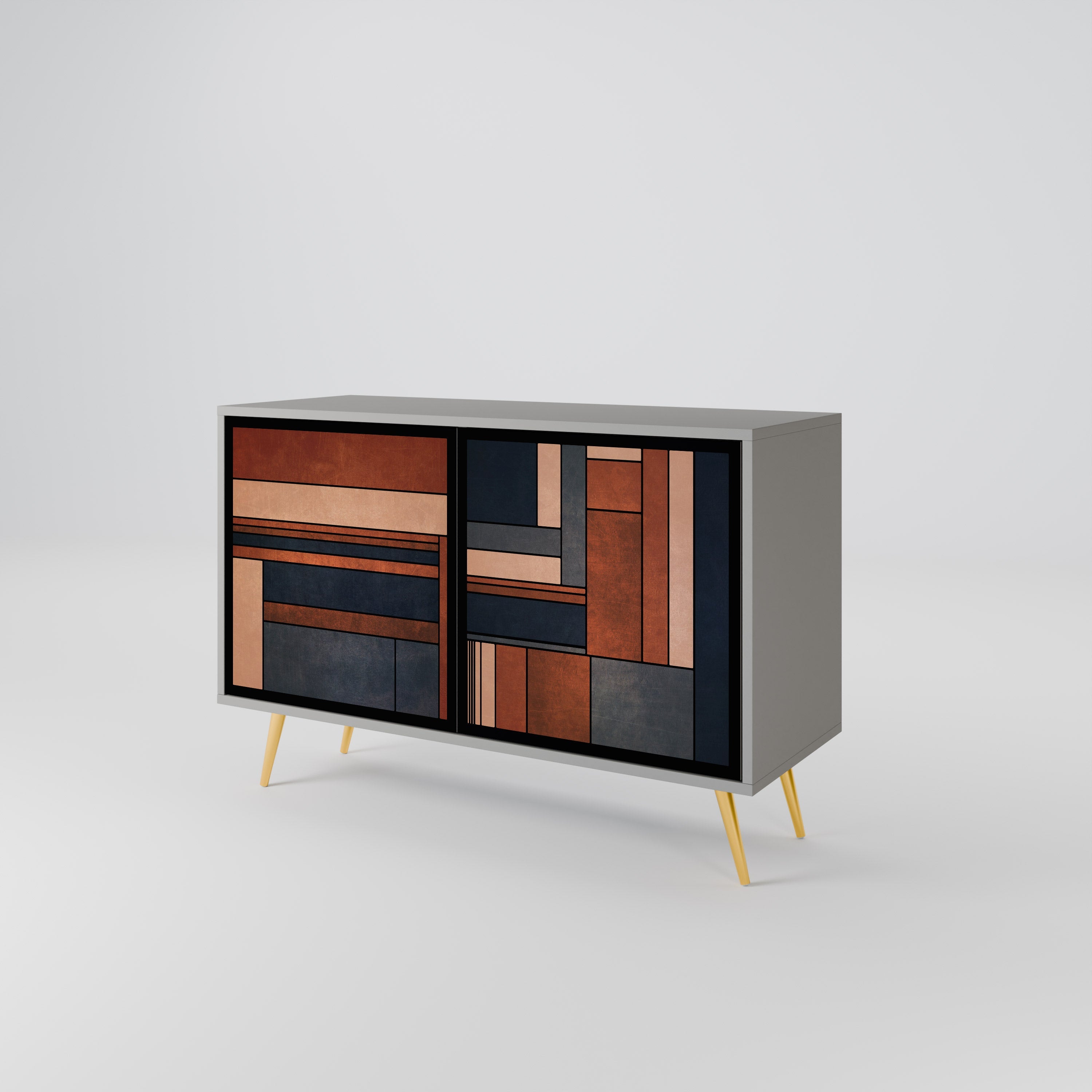 INTREPID FORMATION Aparador de 2 Portas em Acabamento Cinzento