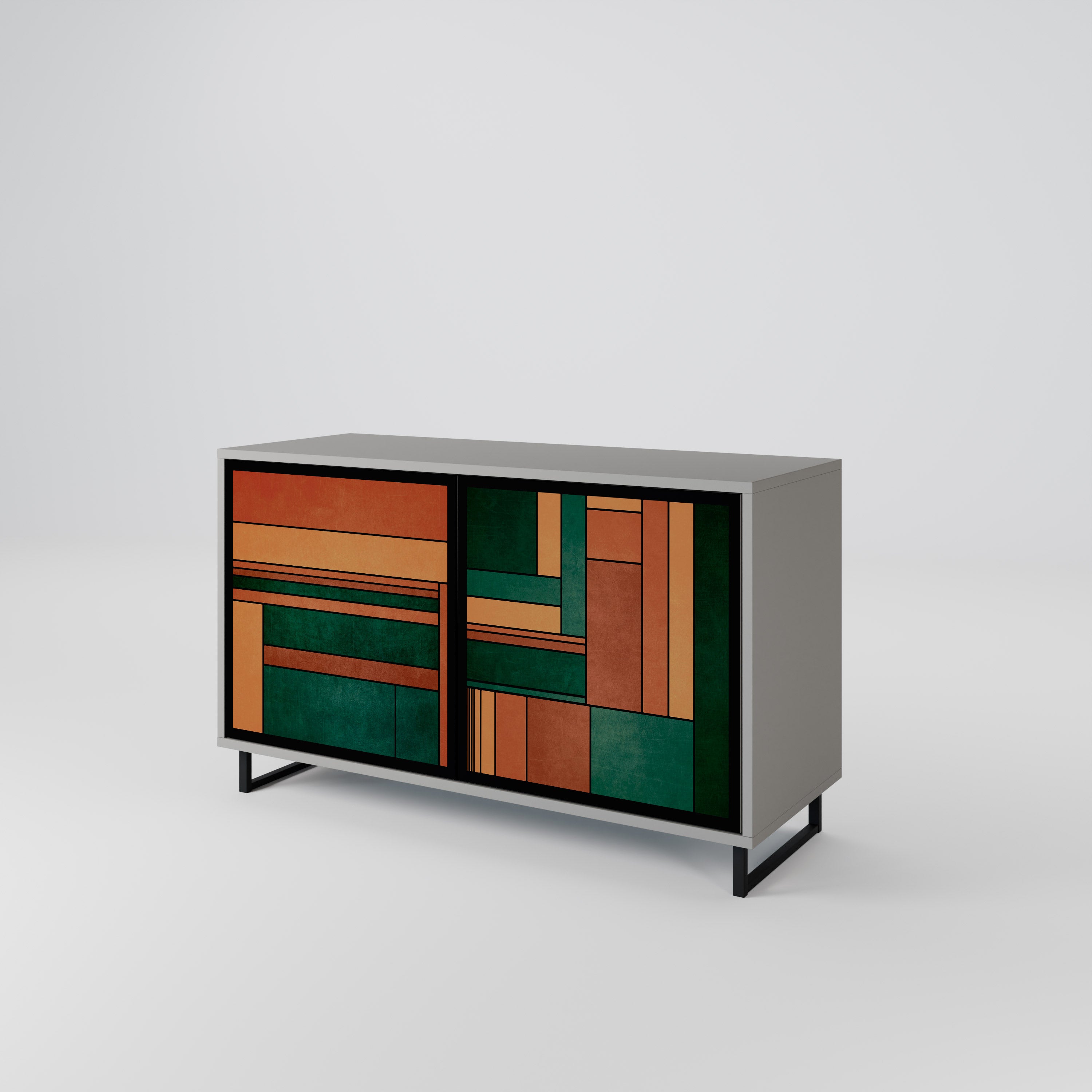 EARTHY FIGURES 2-Door Sideboard in Grey Finish