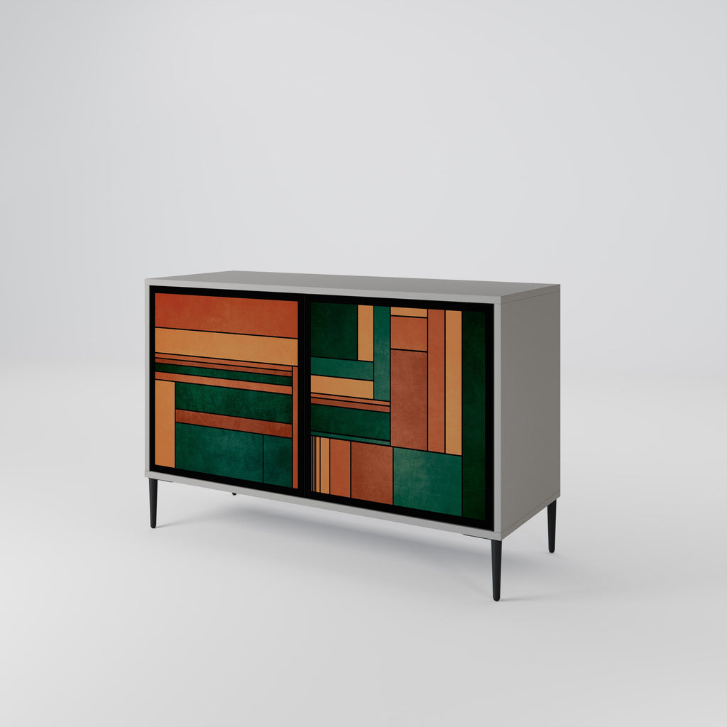 EARTHY FIGURES 2-Door Sideboard in Grey Finish