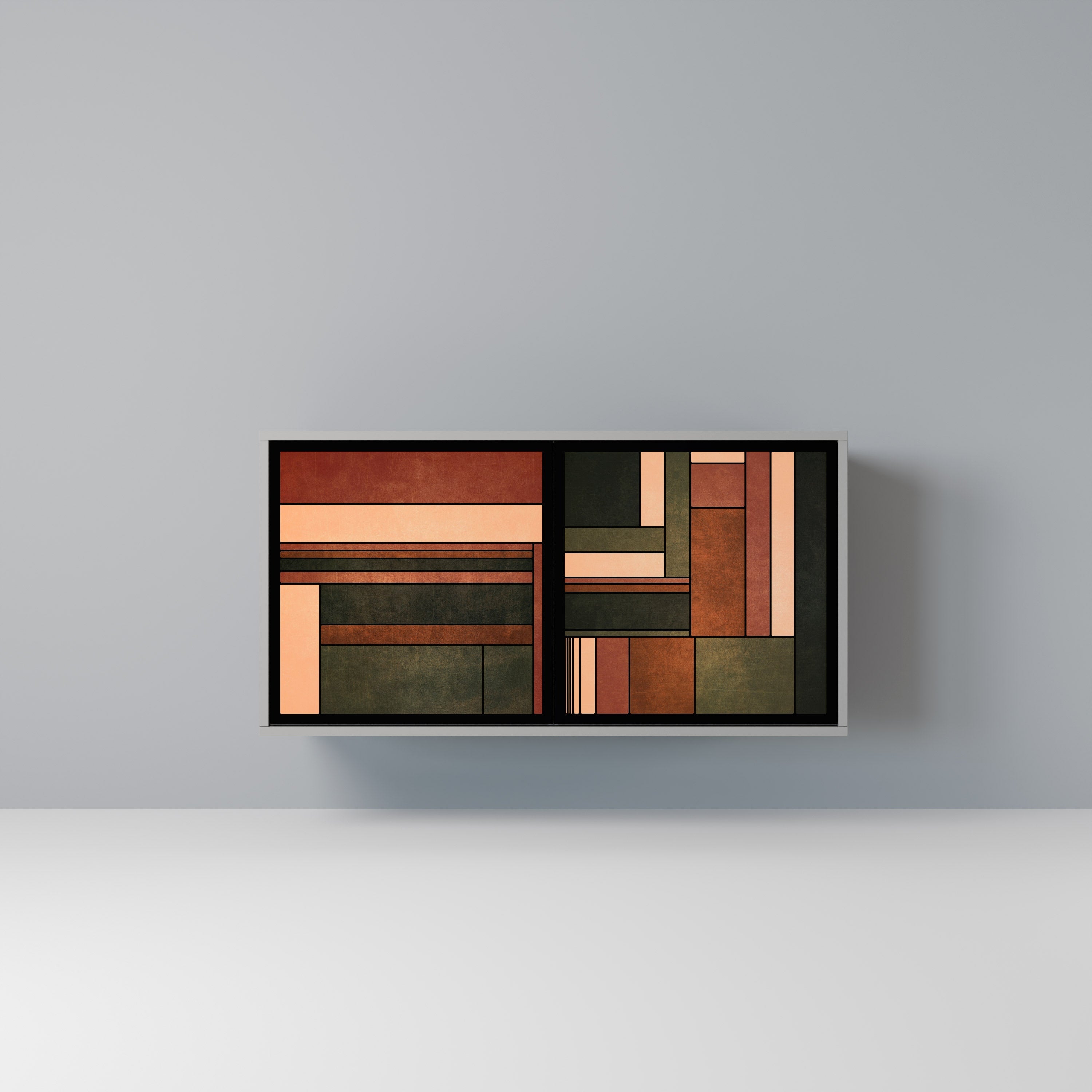 FIGURES OF NATURE Aparador de 2 Portas em Acabamento Cinzento