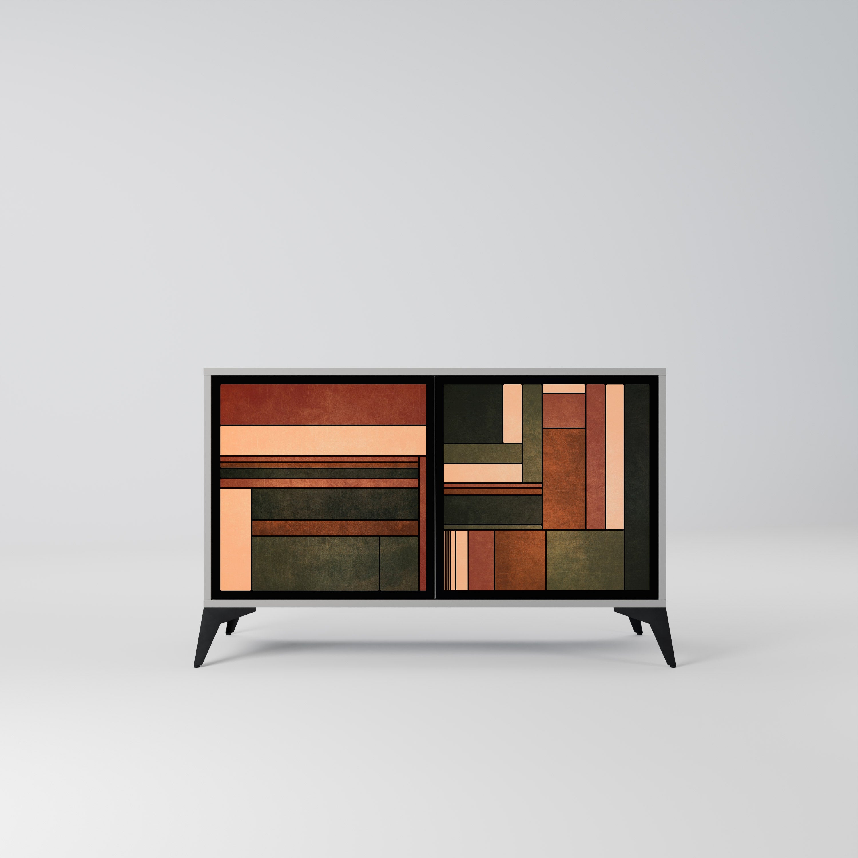 FIGURES OF NATURE Aparador de 2 Portas em Acabamento Cinzento