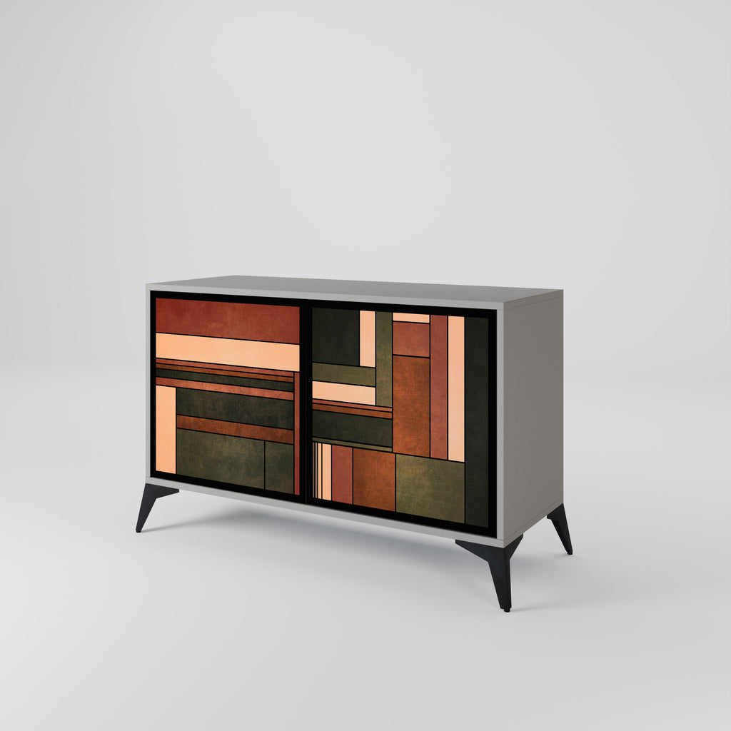 FIGURES OF NATURE Aparador de 2 Portas em Acabamento Cinzento