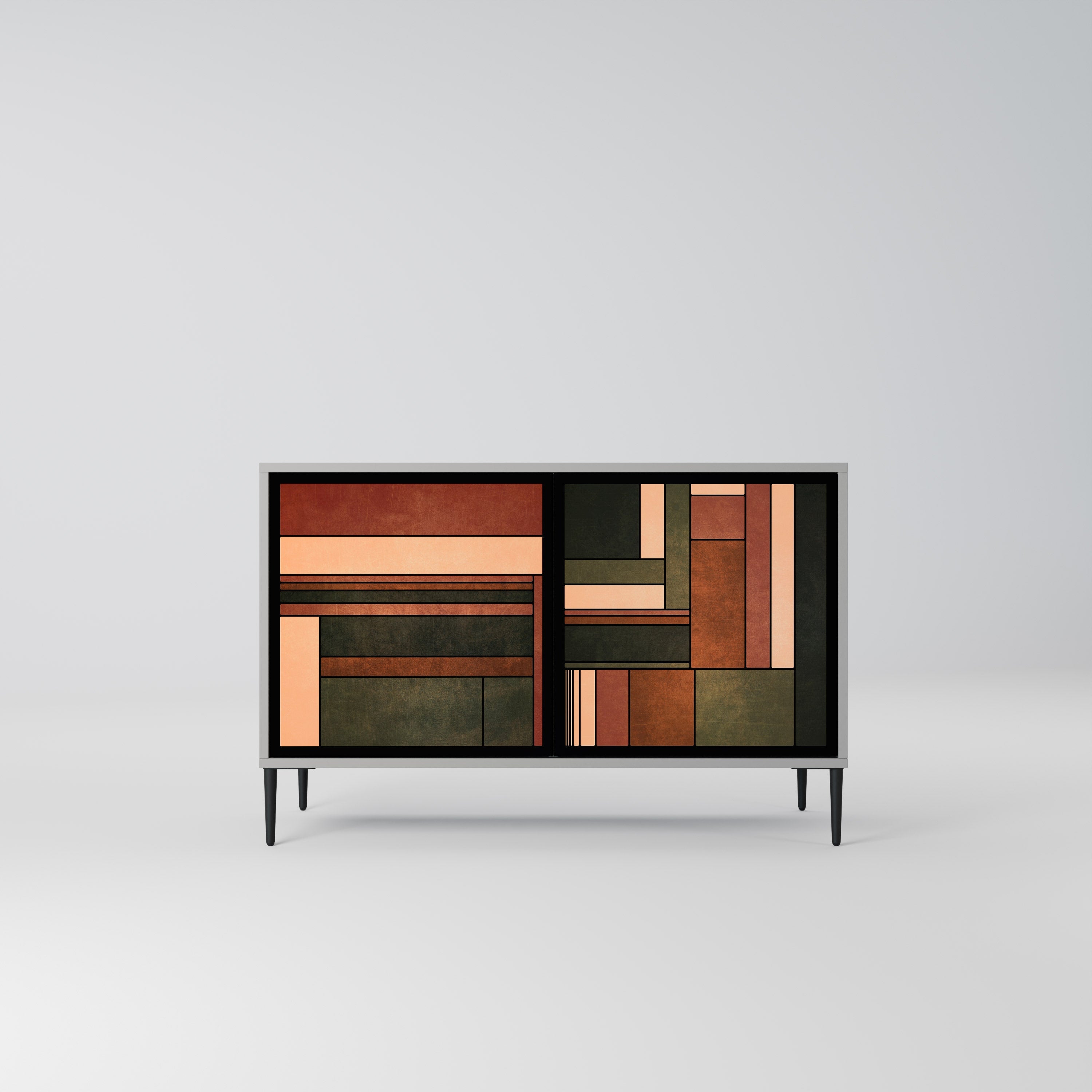 FIGURES OF NATURE Aparador de 2 Portas em Acabamento Cinzento