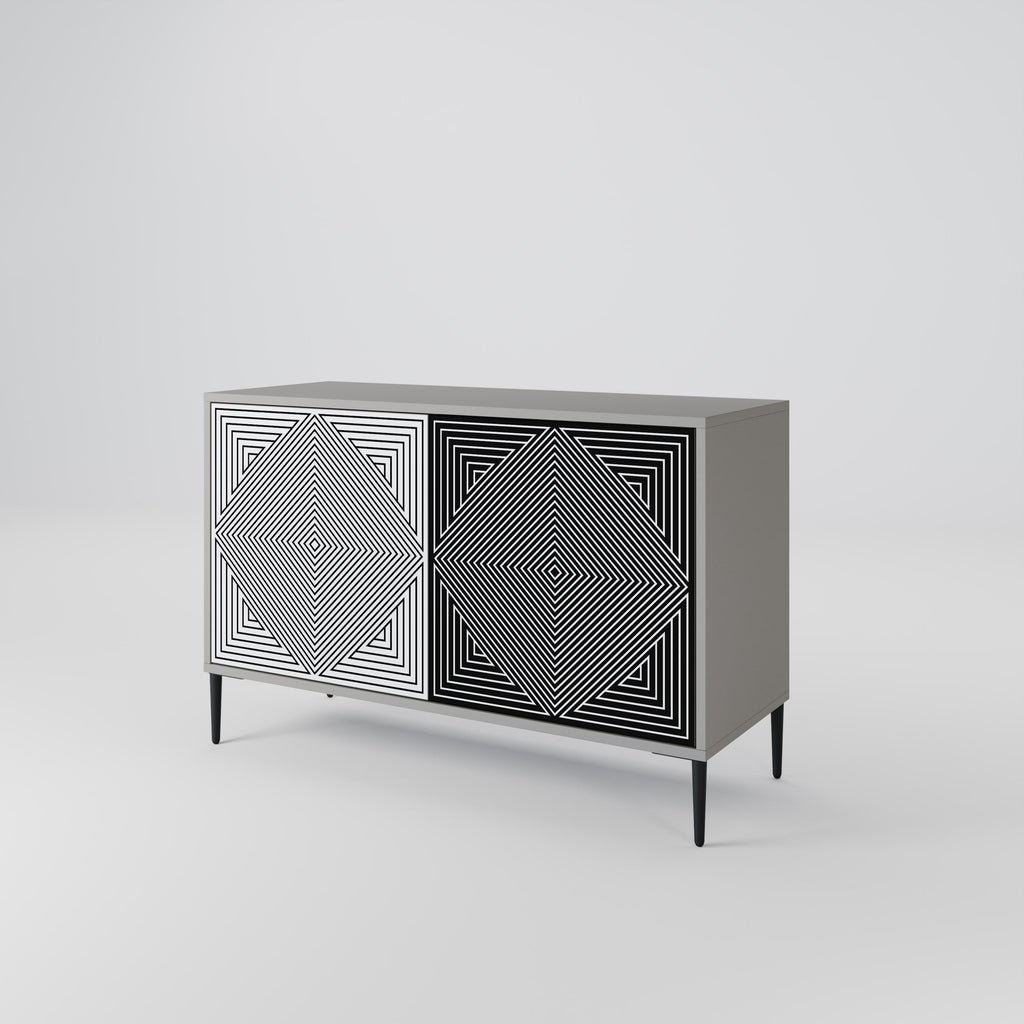 POLYGON ILLUSION 2-Door Sideboard in Grey Finish