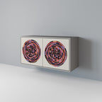 BROWN CIRCLES 2-Door Sideboard in Grey Finish