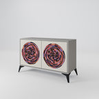 BROWN CIRCLES 2-Door Sideboard in Grey Finish