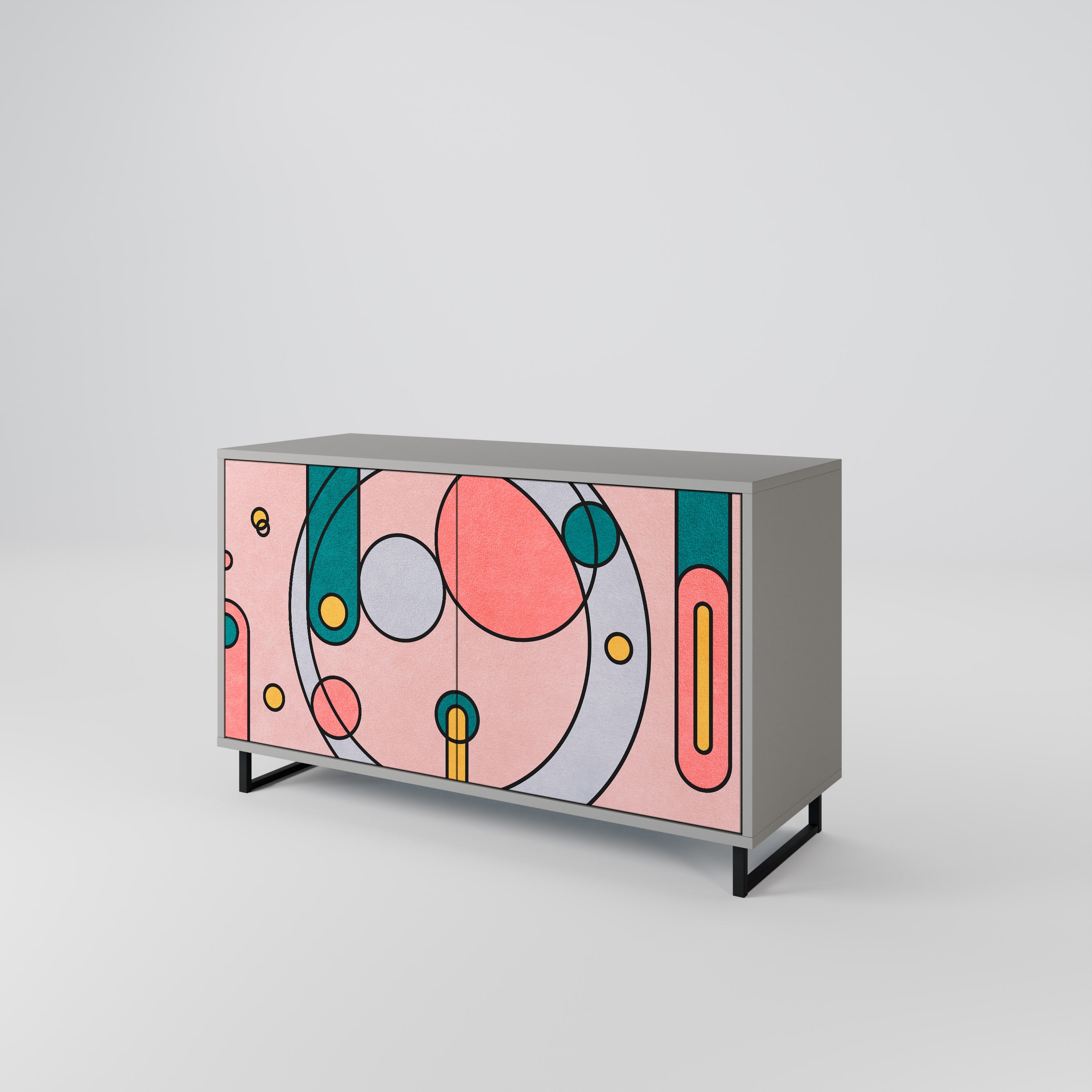 GOSSAMER ECHOES Aparador de 2 Portas em Acabamento Cinzento