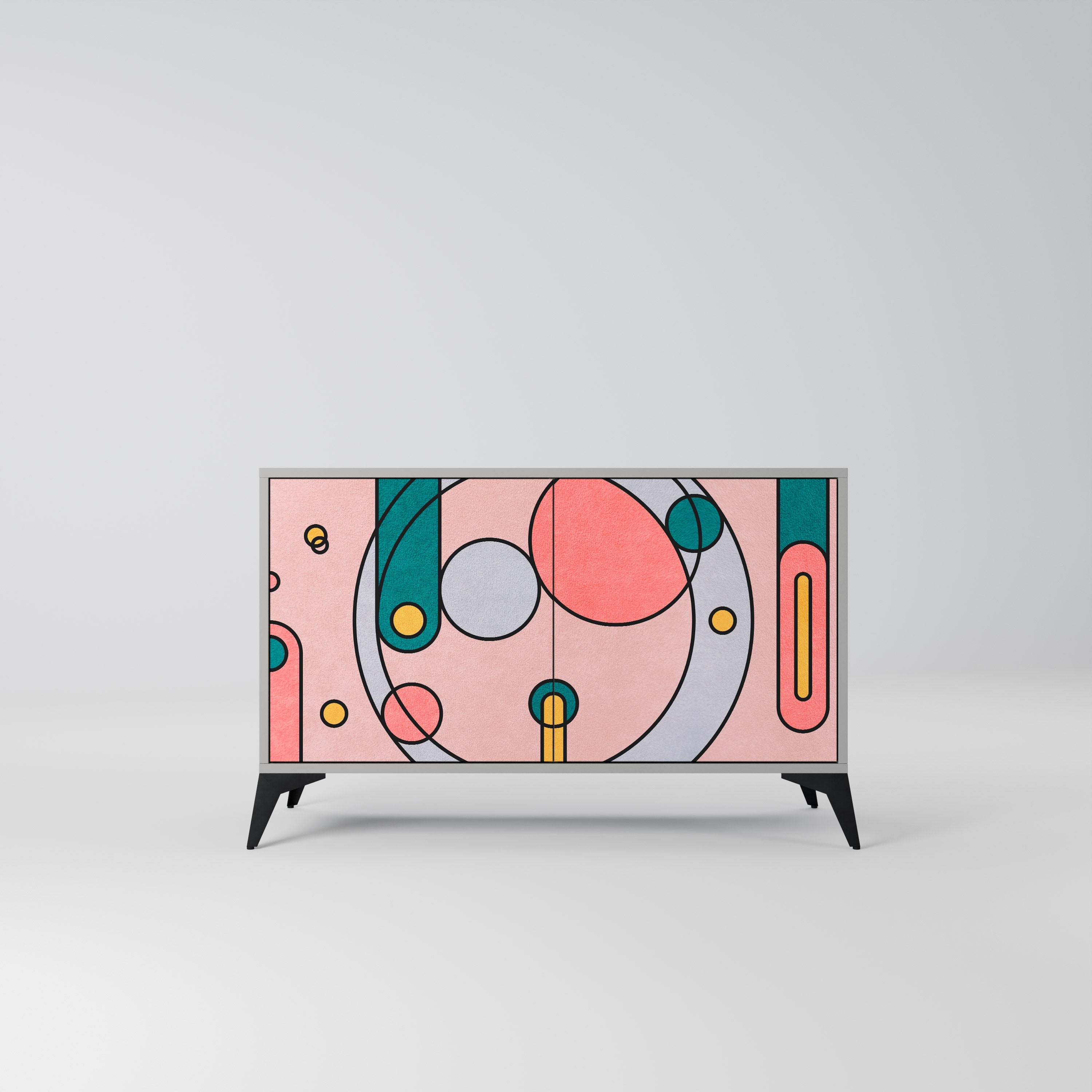 GOSSAMER ECHOES Aparador de 2 Portas em Acabamento Cinzento